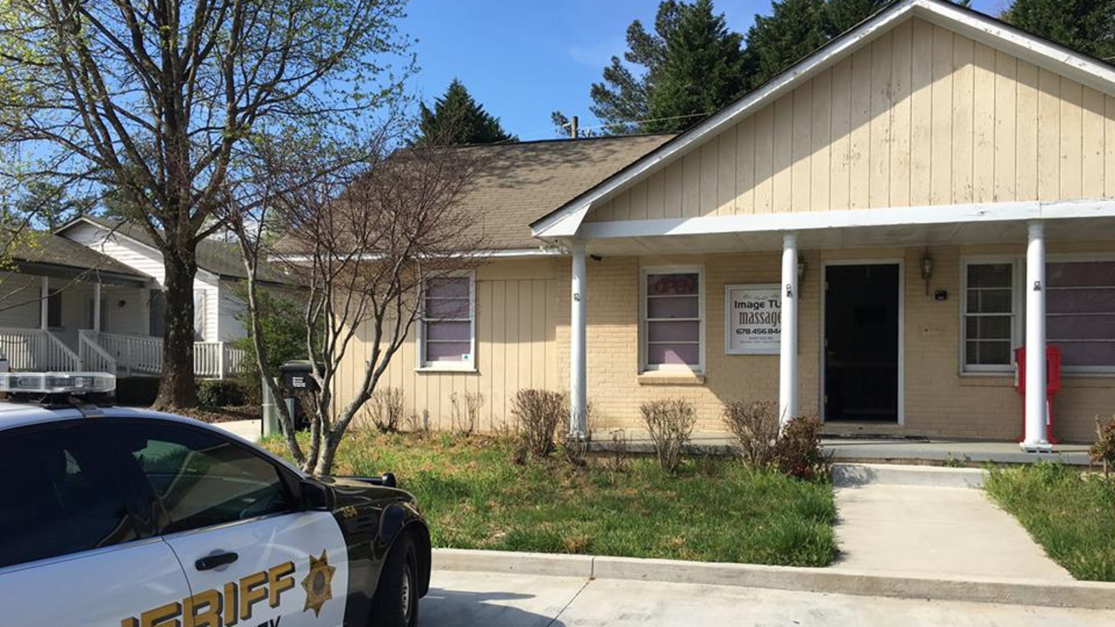 Image TLC Massage was shut down Sunday, March 28, 2016 in Forsyth County after sheriff’s officials said the parlor operated illegally. (Credit: Channel 2 Action News)