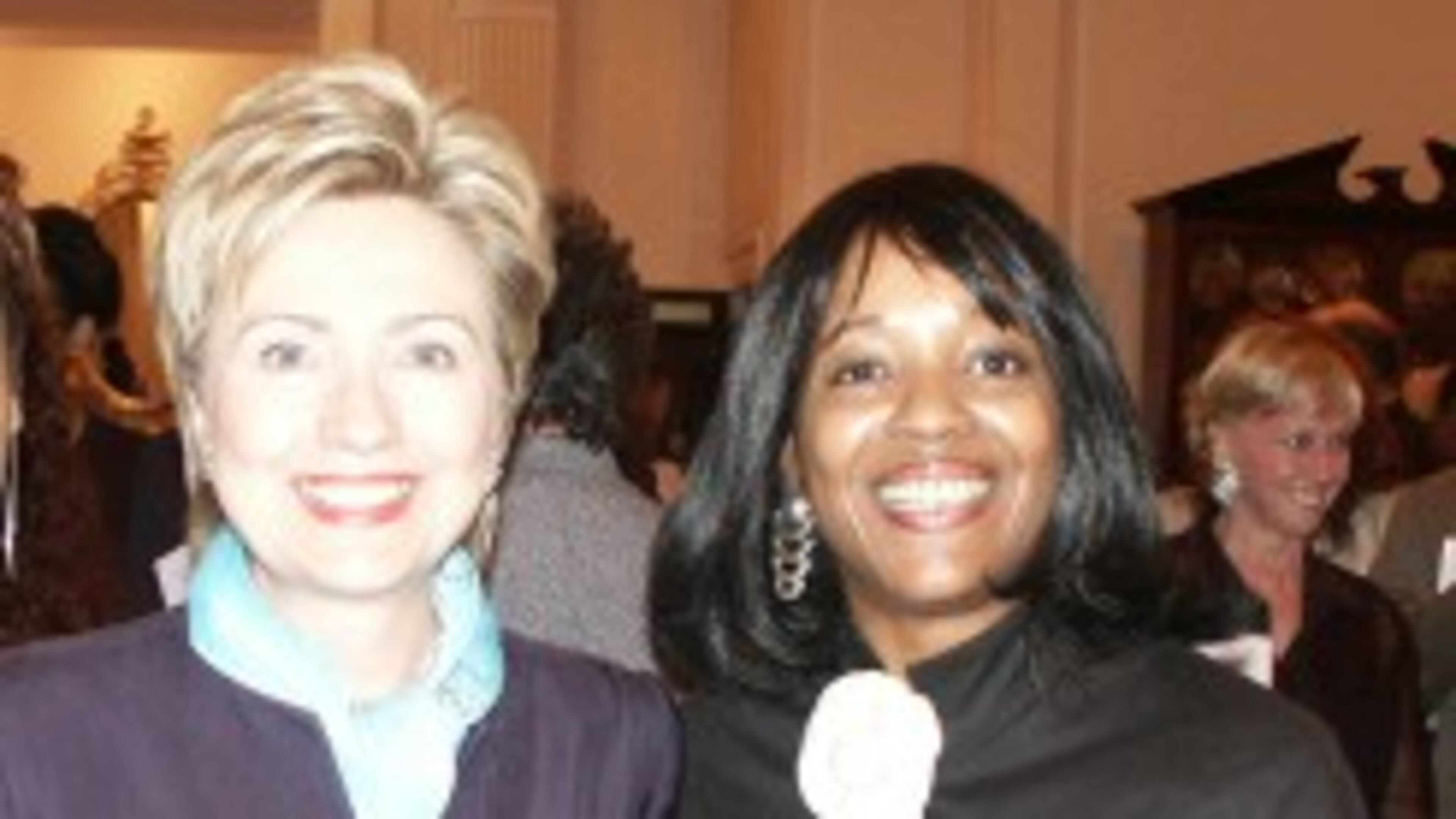 Pat Pullar with Presidential candidate Hillary Clinton in 2007.
