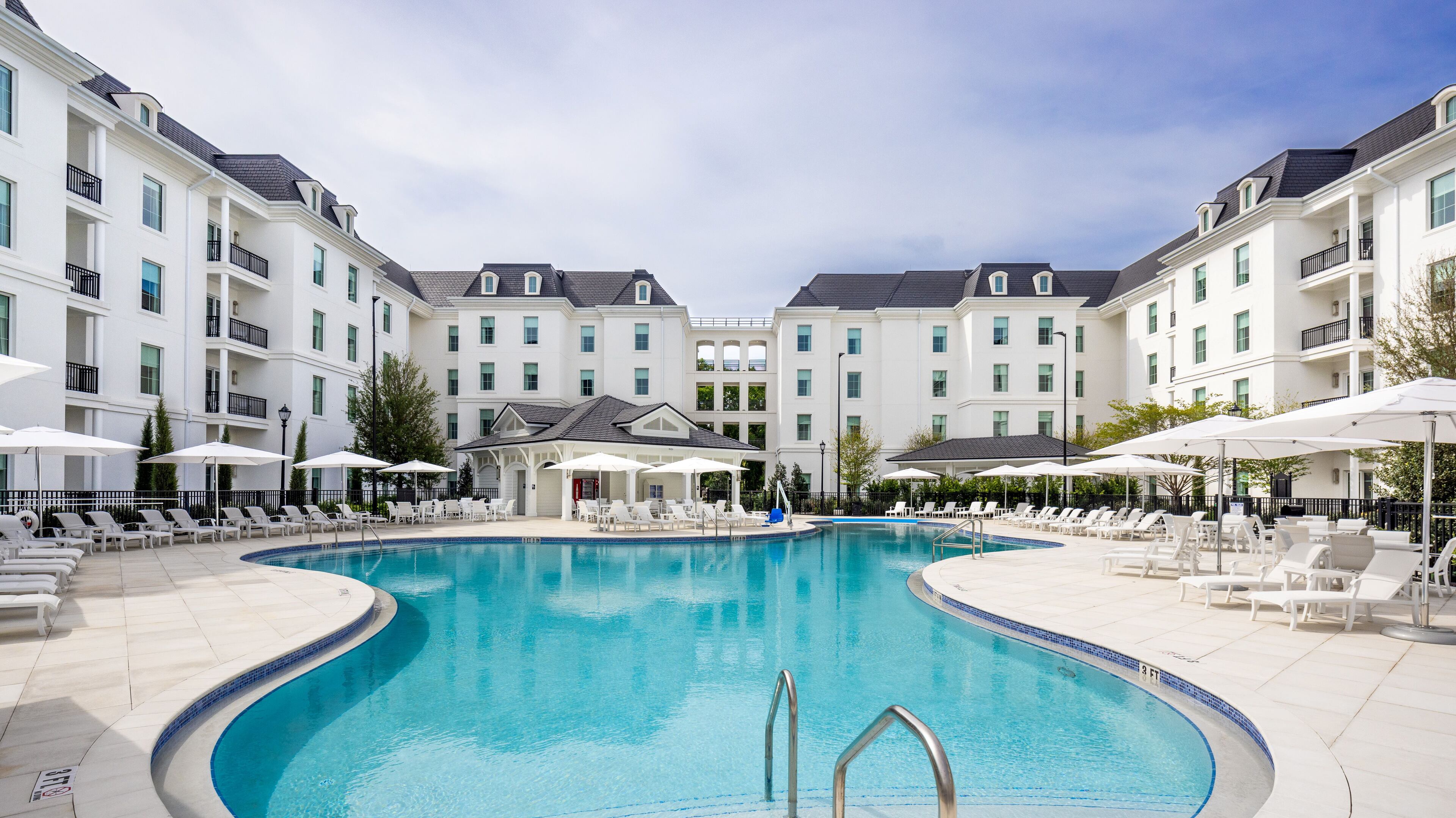 The 390-room Riding Academy Hotel at the World Equestrian Center in Ocala, Florida, features a large pool and sundeck area.
Courtesy of The Riding Academy Hotel