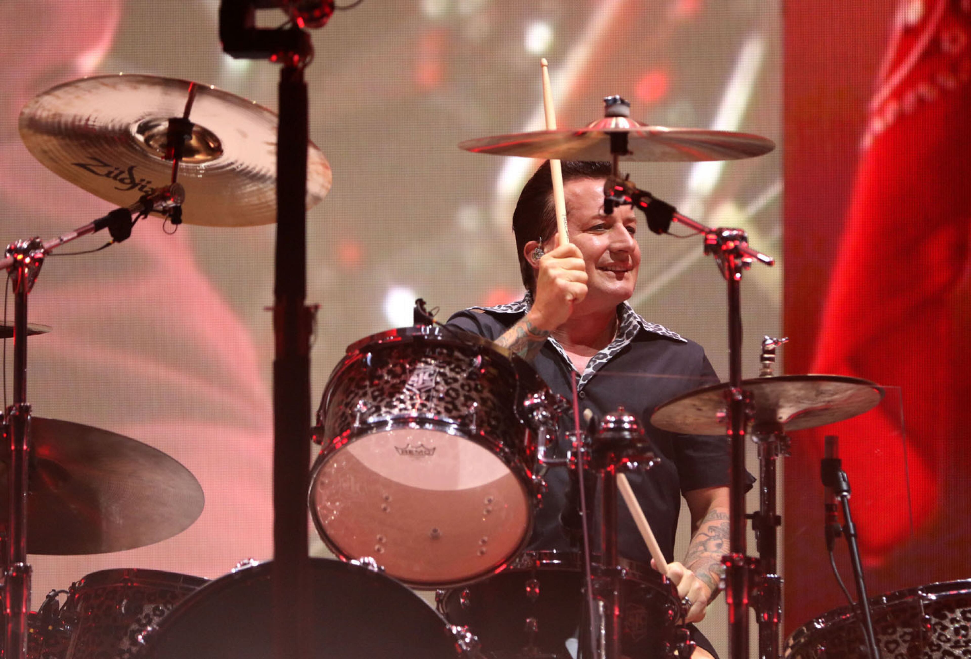-- Green Day drummer Tre Cool
Green Day, Fall Out Boy and Weezer rocked out Truist Park on Tuesday, July 27, 2021 on the Hella Mega Tour.
An estimated 40,000 concert fans celebrated the return of live music and even early rains could not dampen the festive atmosphere at the Braves stadium.
Robb Cohen for the Atlanta Journal-Constitution