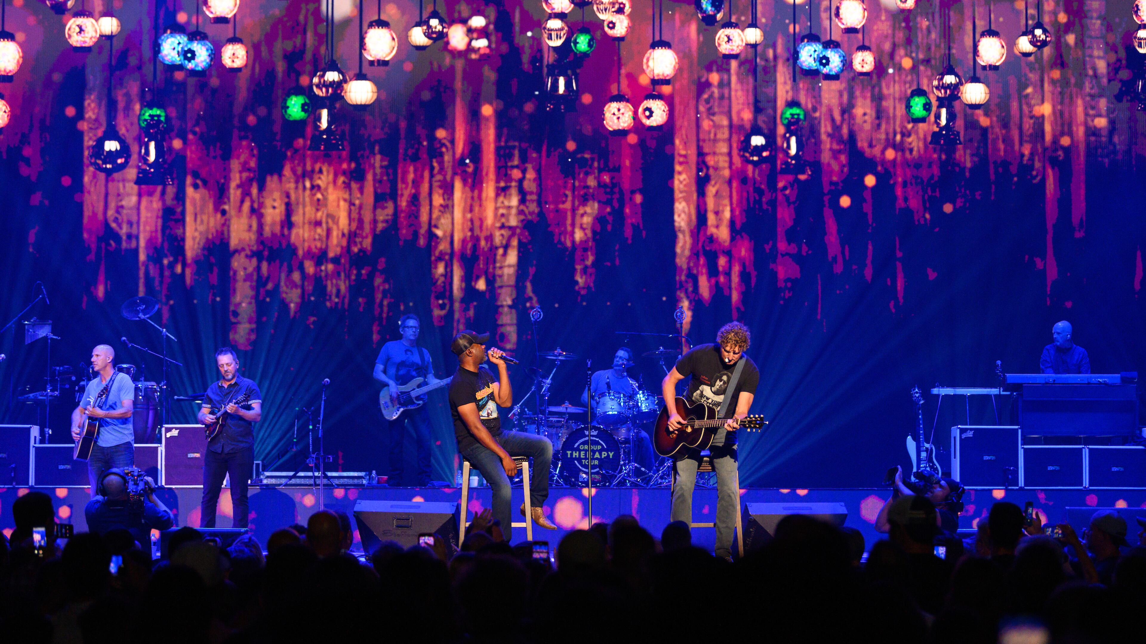 Hootie and the Blowfish, with Darius Rucker (center) and Mark Bryan (right), roll into Atlanta on the Summer Camp with Trucks Tour on Friday, Sept. 20. The South Carolina hitmakers will be joined at Ameris Bank Amphitheatre by Collective Soul and Edwin McCain.