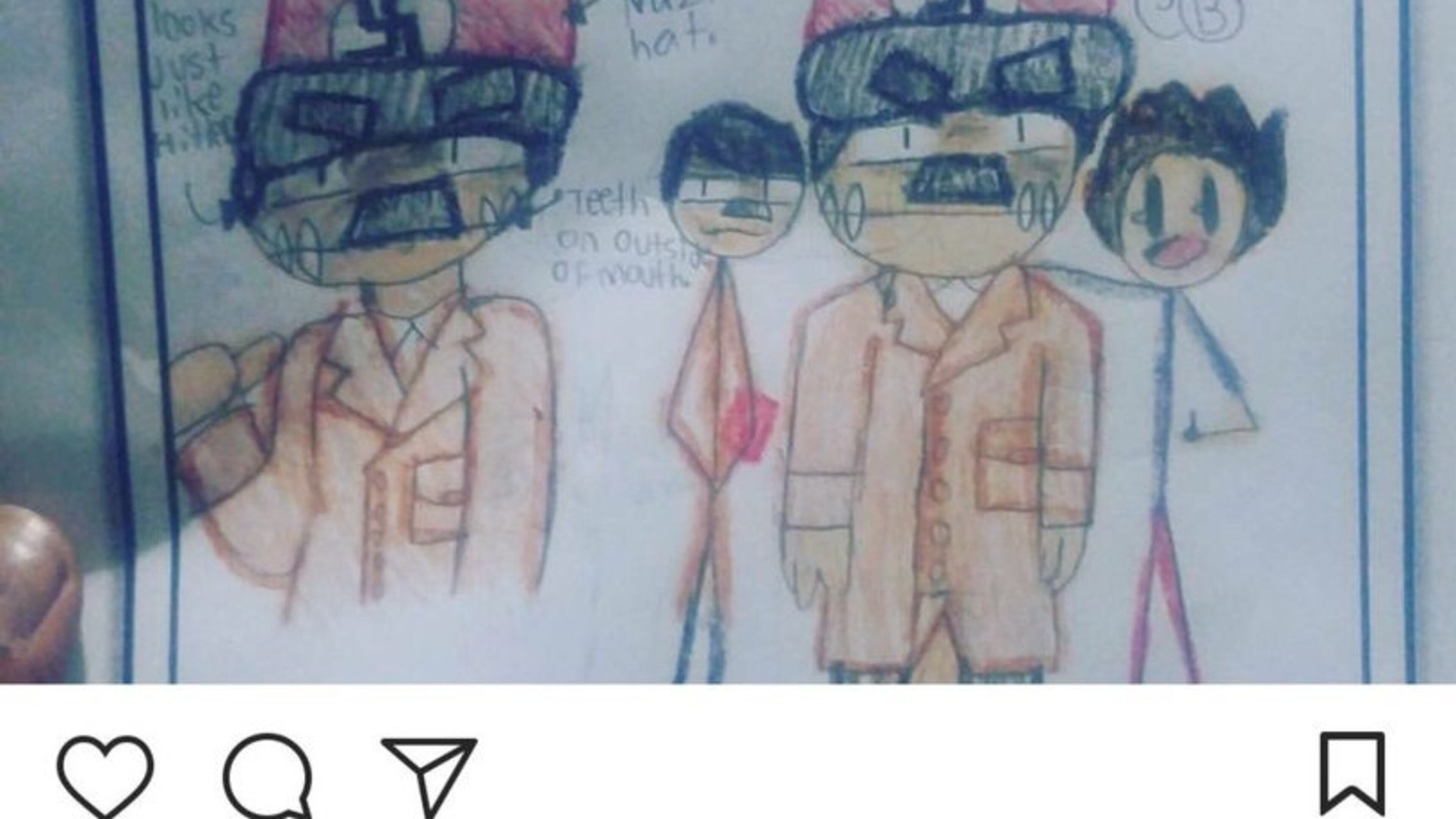 A Gwinnett County middle school teacher gave students a homework to create a mascot representing the Nazis. This was one of the mascots created, according to posts being shared on social media. PHOTO CONTRIBUTED.