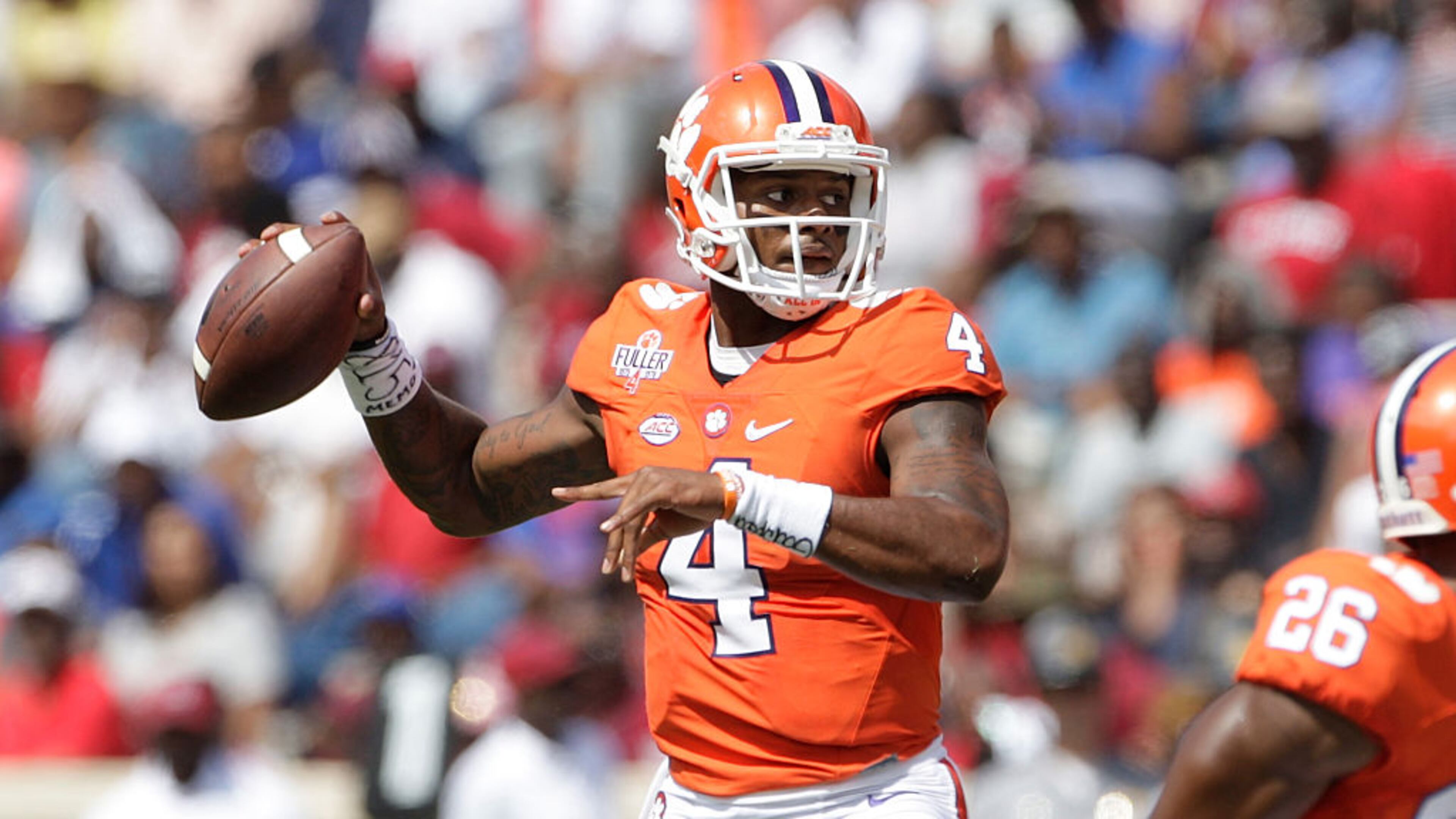 Clemson’s Deshaun Watson won the Davey O’Brien Award as the nation’s best quarterback. (Photo by Tyler Smith / Getty Images)