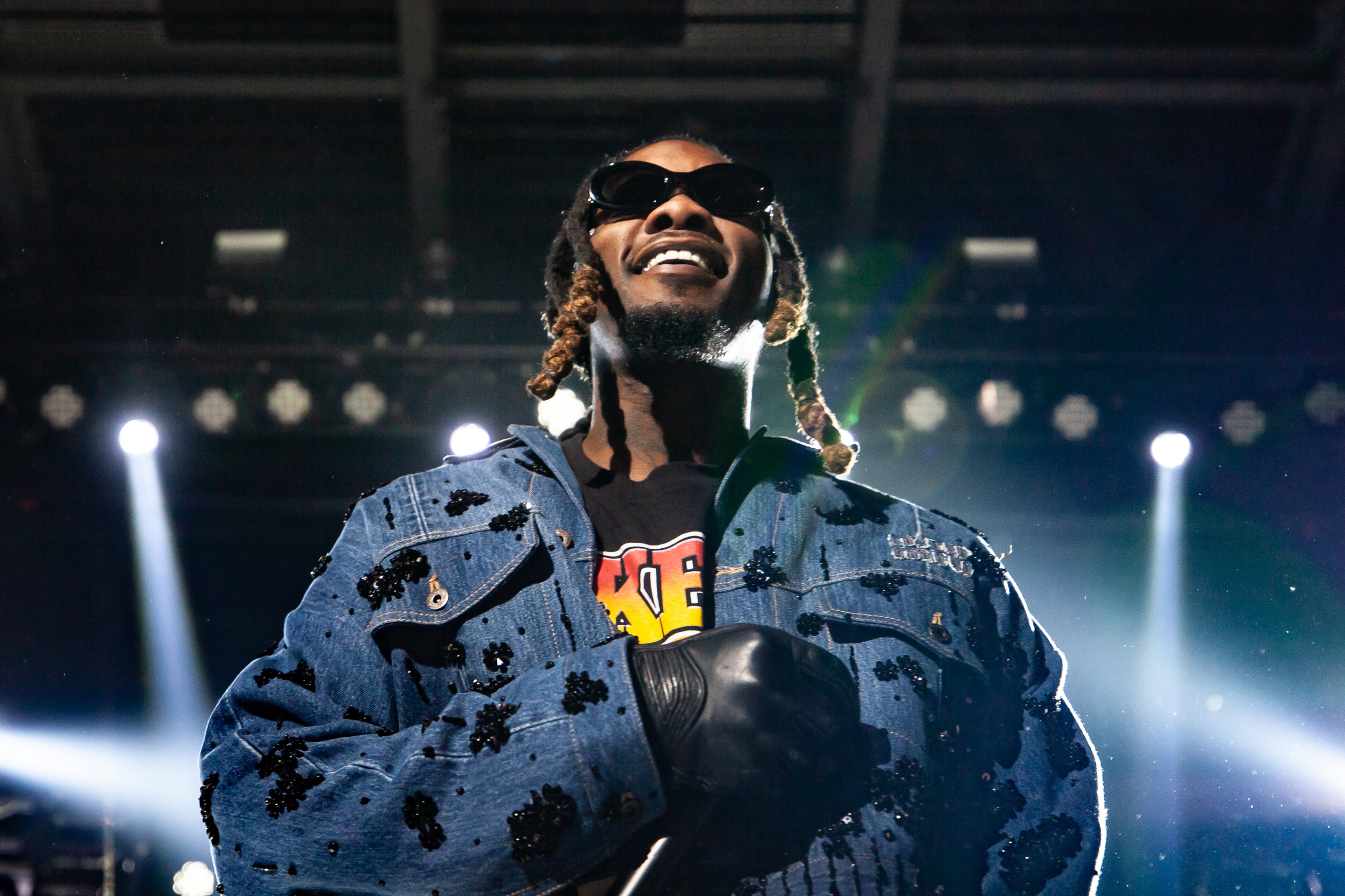 Offset, Georgia native and former member of Migos, rapped and danced for a packed crowd at the Coca-Cola Roxy on Wednesday April 10, 2024. (RYAN FLEISHER FOR THE ATLANTA JOURNAL-CONSTITUTION)