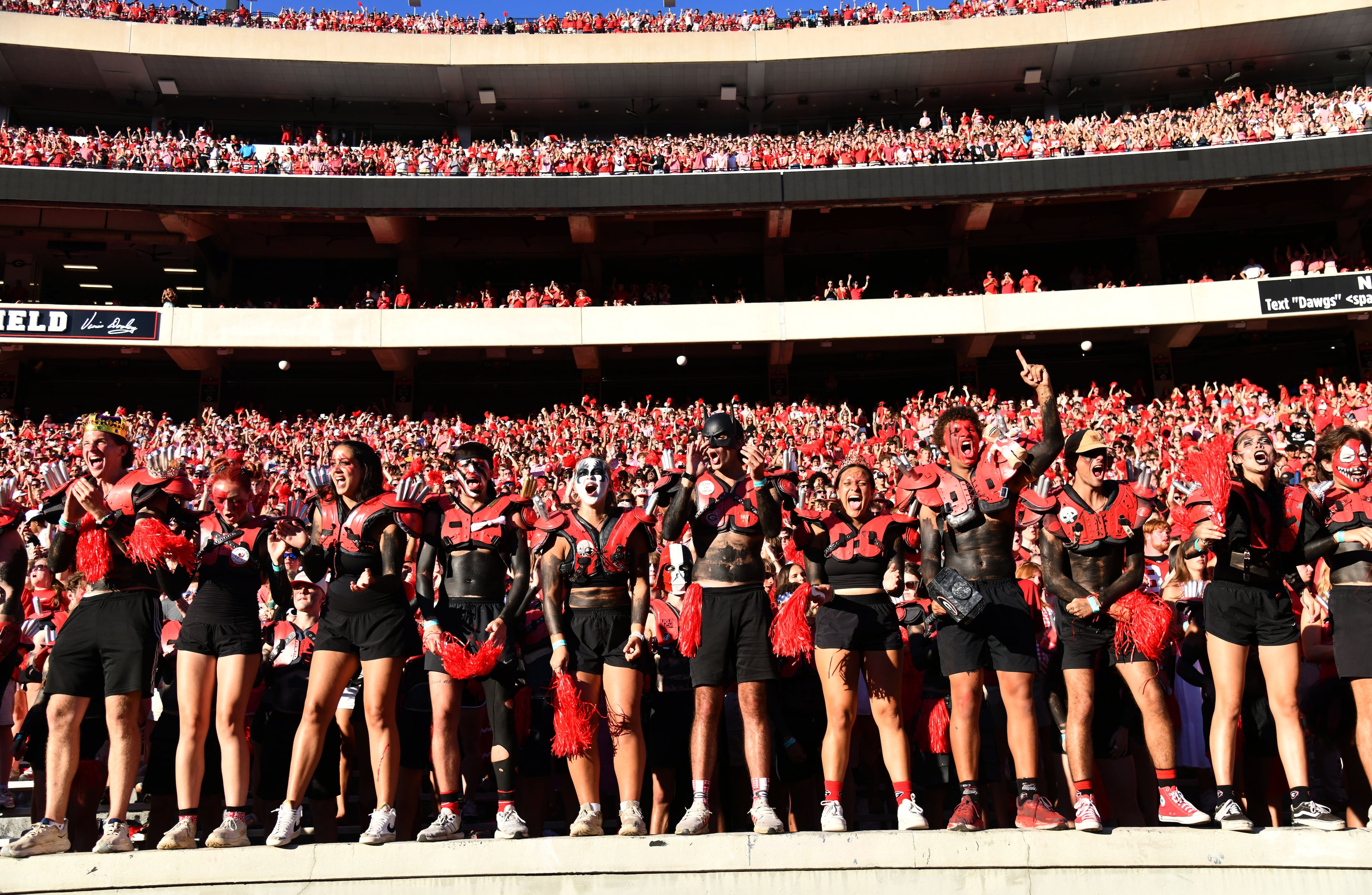 Georgia fans cheer during the second half of an NCAA football game at Sanford Stadium on Saturday, Sept. 26, 2026, in Athens, Ga. Georgia defeated Oklahoma 41-13. (Hyosub Shin/AJC)