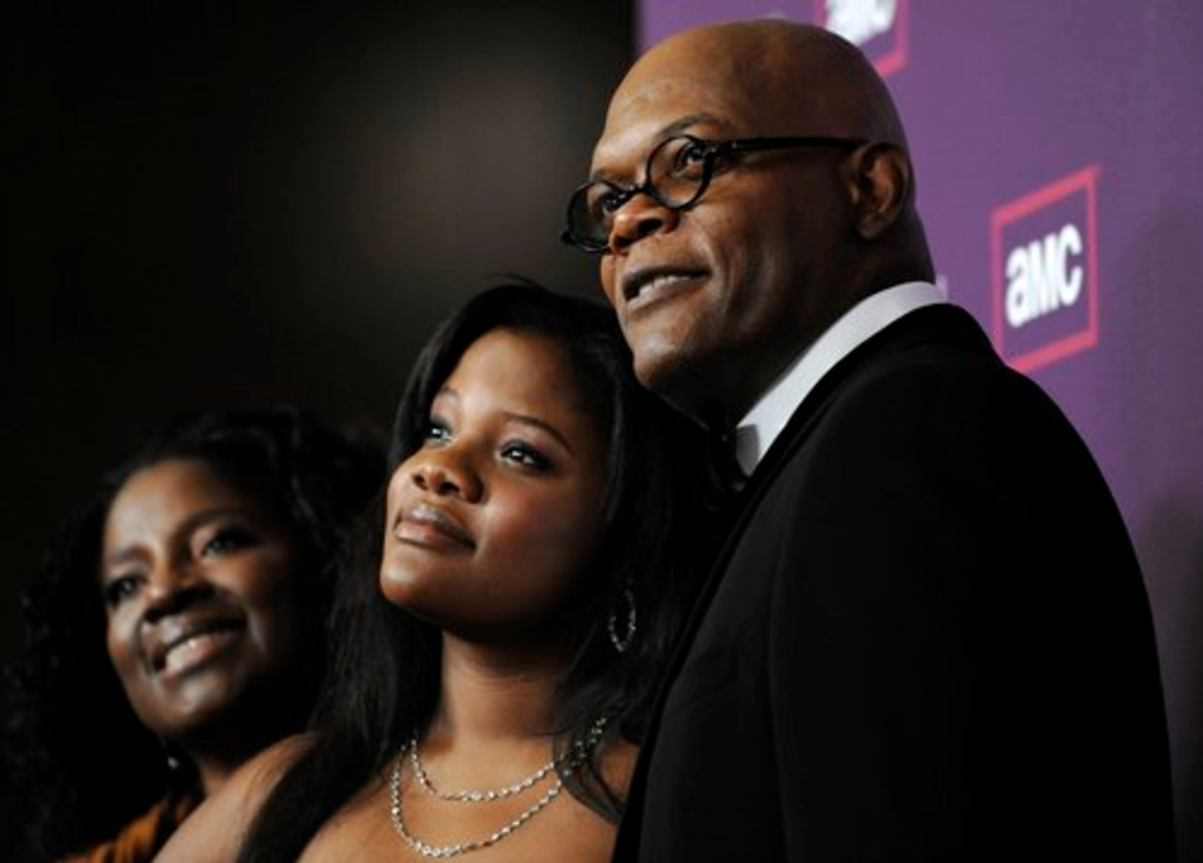 Jackson poses with his daughter, Zoe (center), and his wife, Latanya Richardson, at the gala Dec. 1, 2008, in Beverly Hills, Calif.
