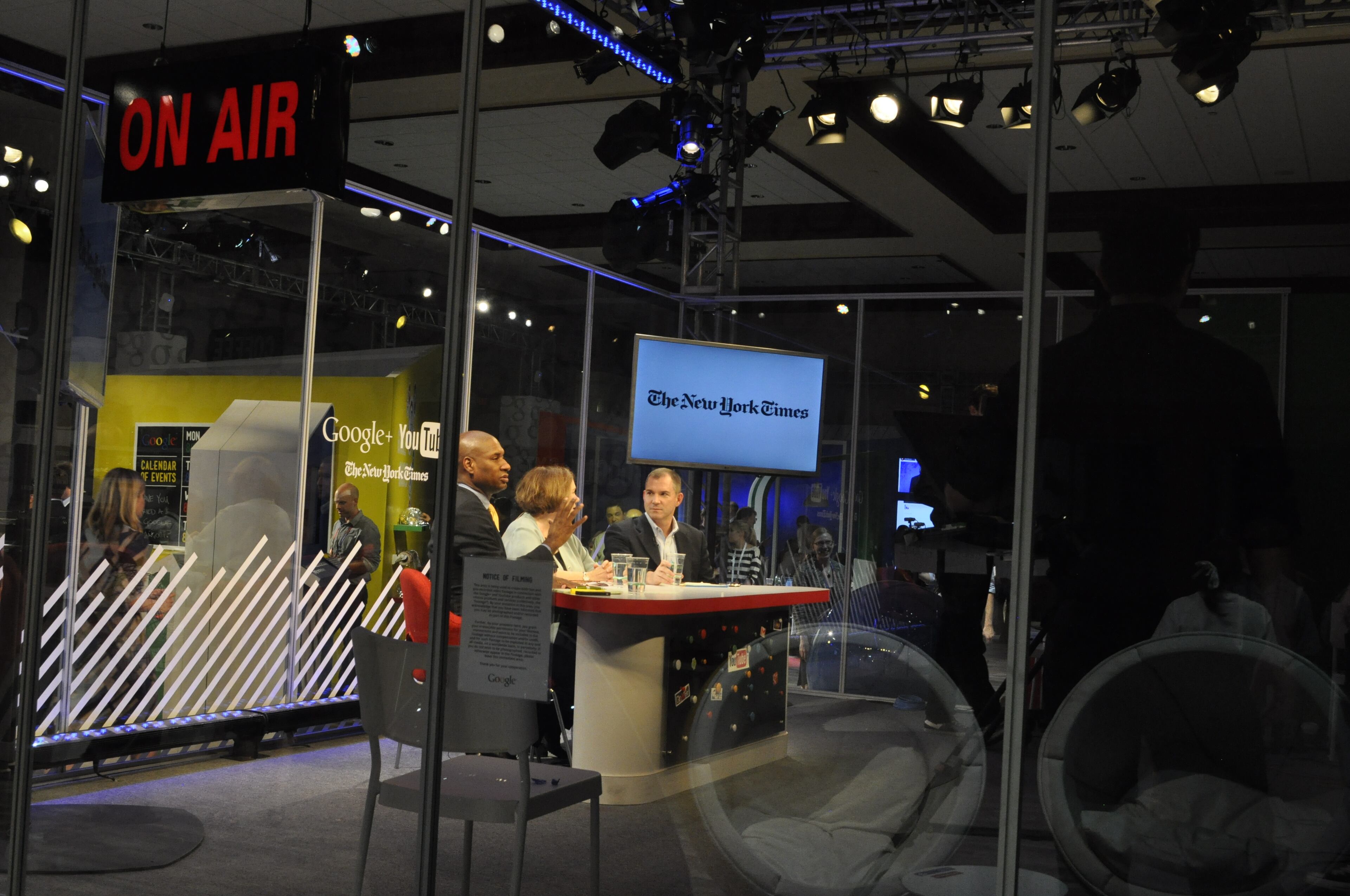 This is the studio where Google and YouTube in partnership with the New York Times are doing Google+ Hangouts.