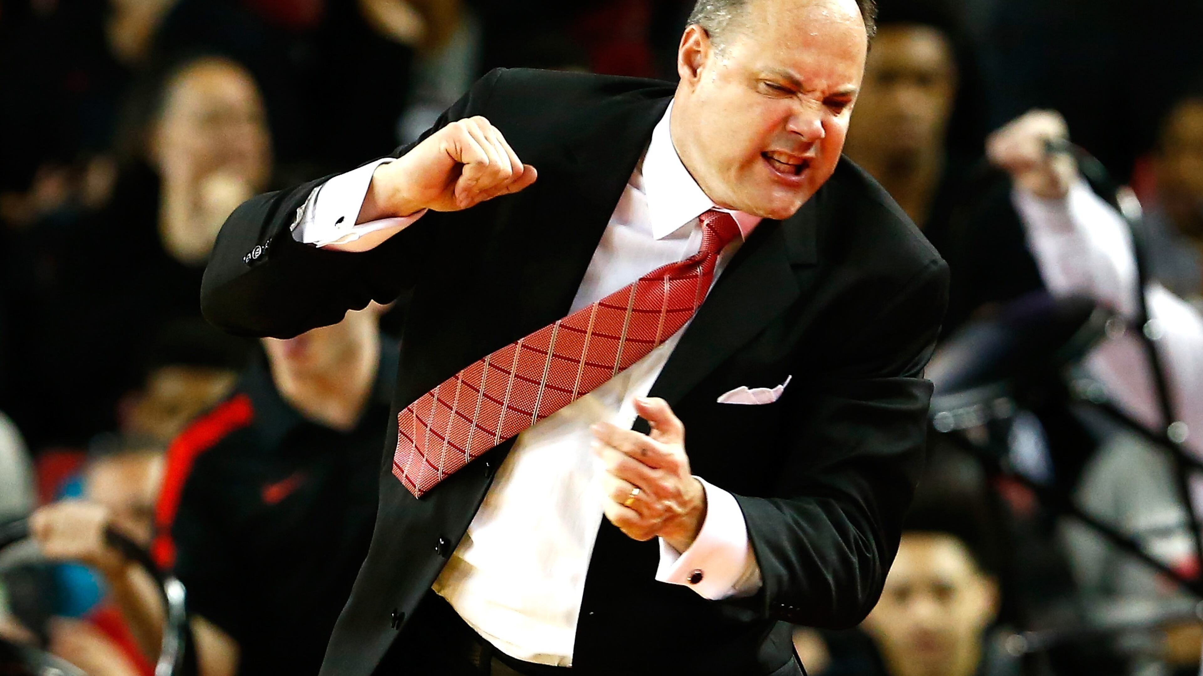ATHENS, GA - MARCH 03: Head coach Mark Fox of the Georgia Bulldogs reacts to a call during the game against the Kentucky Wildcats at Stegeman Coliseum on March 3, 2015 in Athens, Georgia. (Photo by Kevin C. Cox/Getty Images) Mark Fox's team may have already done enough to be in NCAA tournament. (Getty Images)