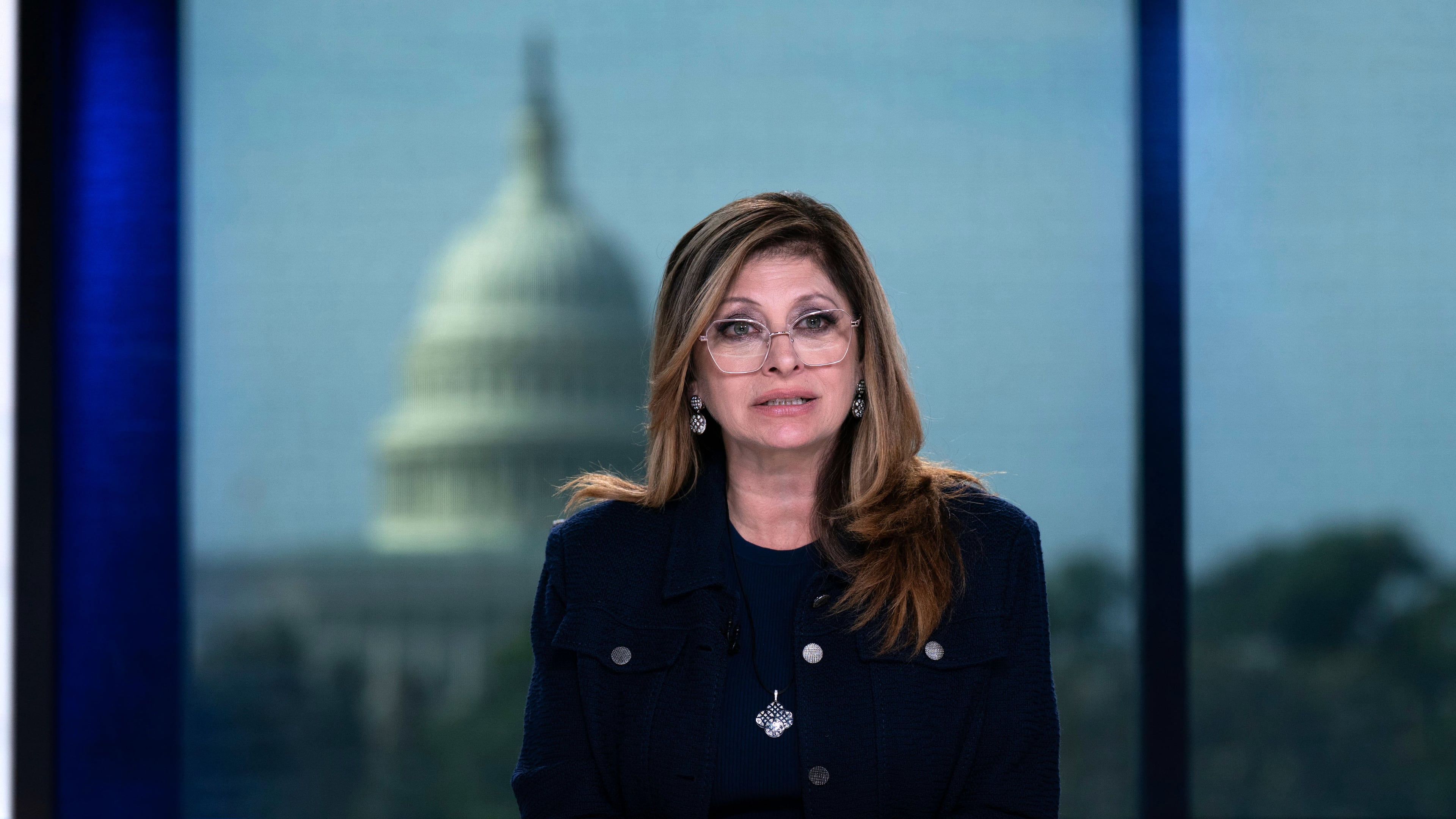 FILE - FOX Business Network's Mornings with Maria show anchor Maria Bartiromo, speaks during an interview, June 9, 2026, in Washington. (AP Photo/Jose Luis Magana, File)