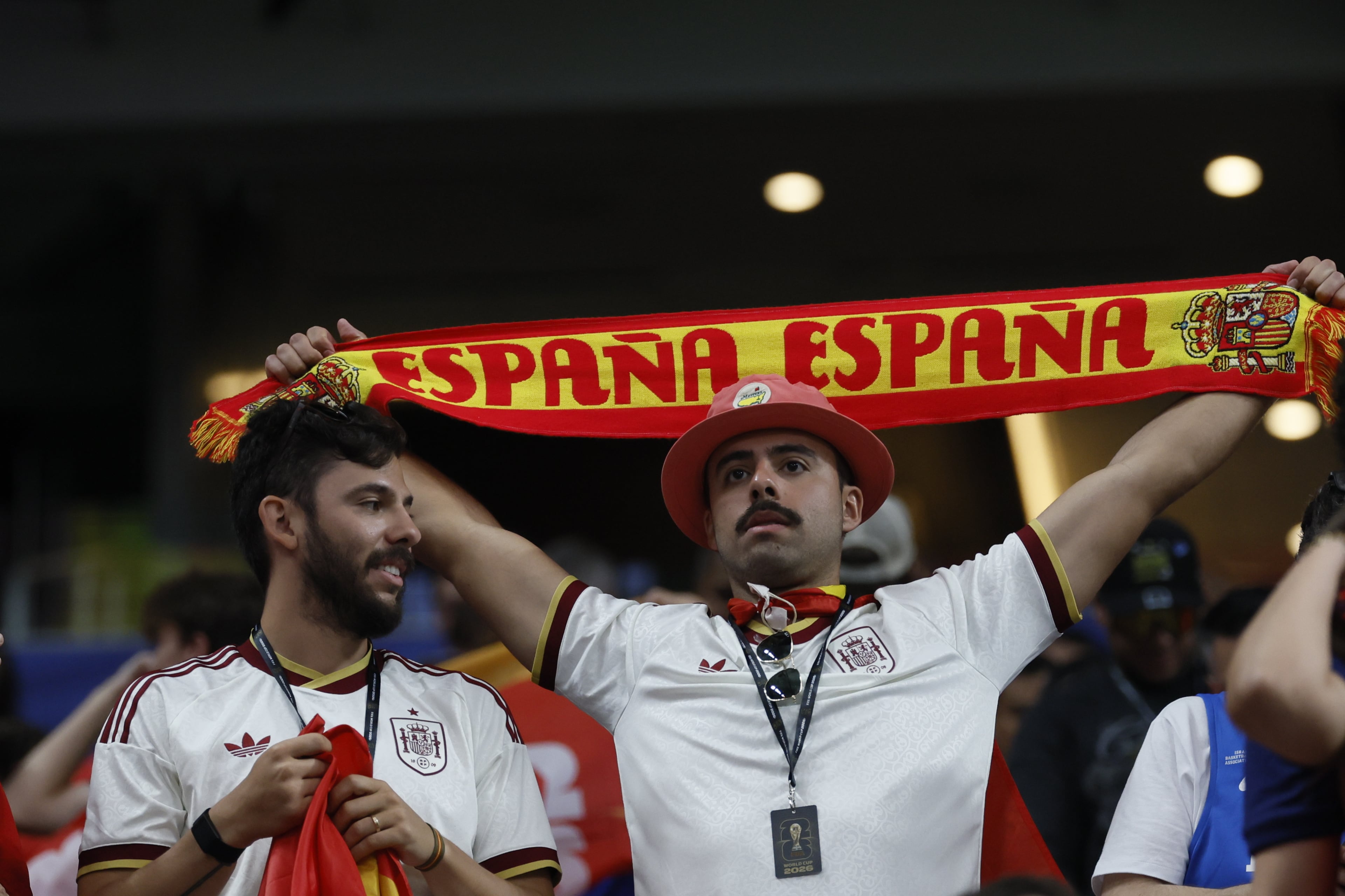 Fans of Spain get ready for the Spain vs. Saudi Arabia FIFA World Cup match Sunday, June 21, 2026, at Atlanta Stadium. (Miguel Martinez/AJC)