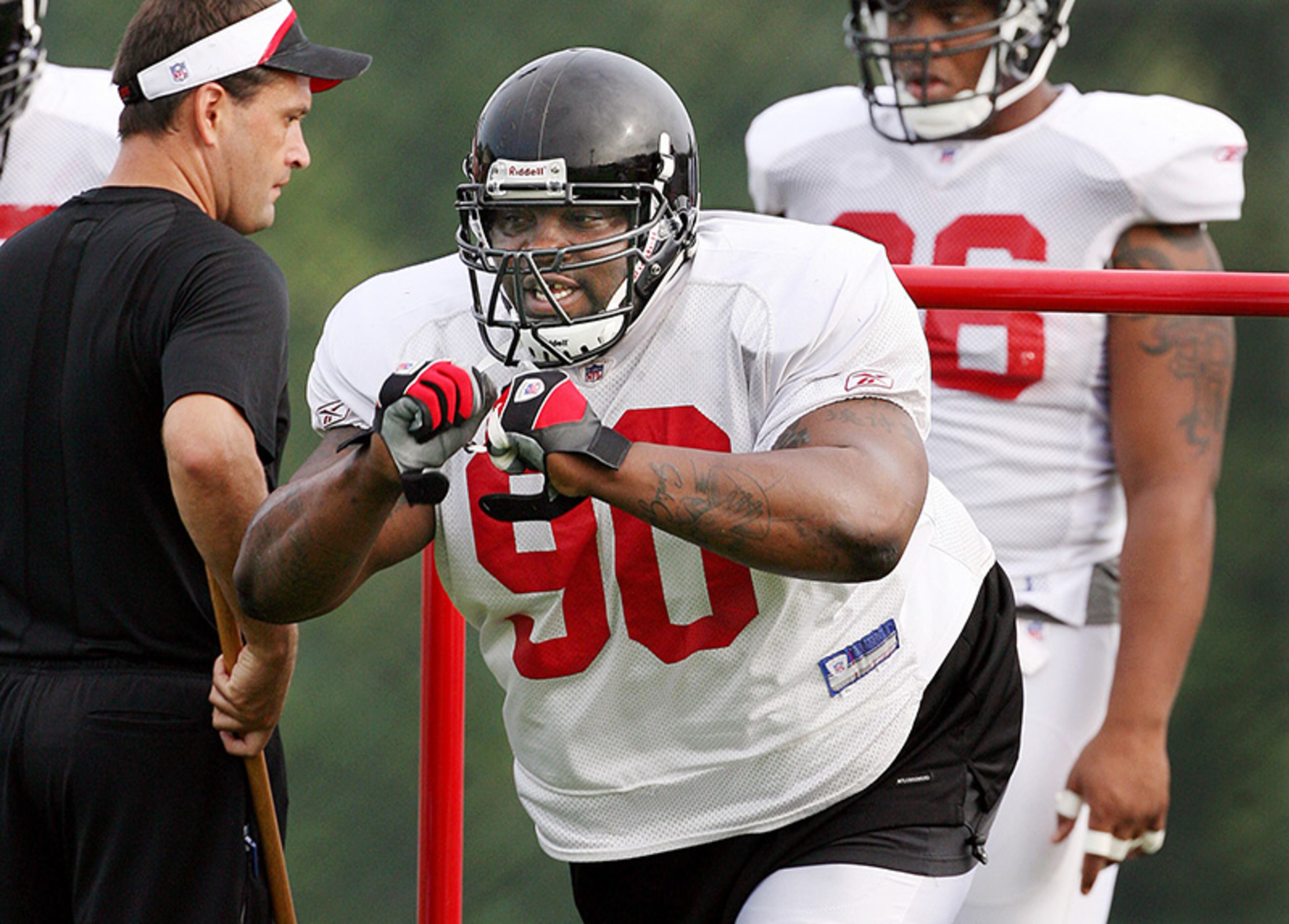 Falcons defensive tackle Grady Jackson led the league in tackles for a loss in 2006. His reported average weight was 345 pounds.