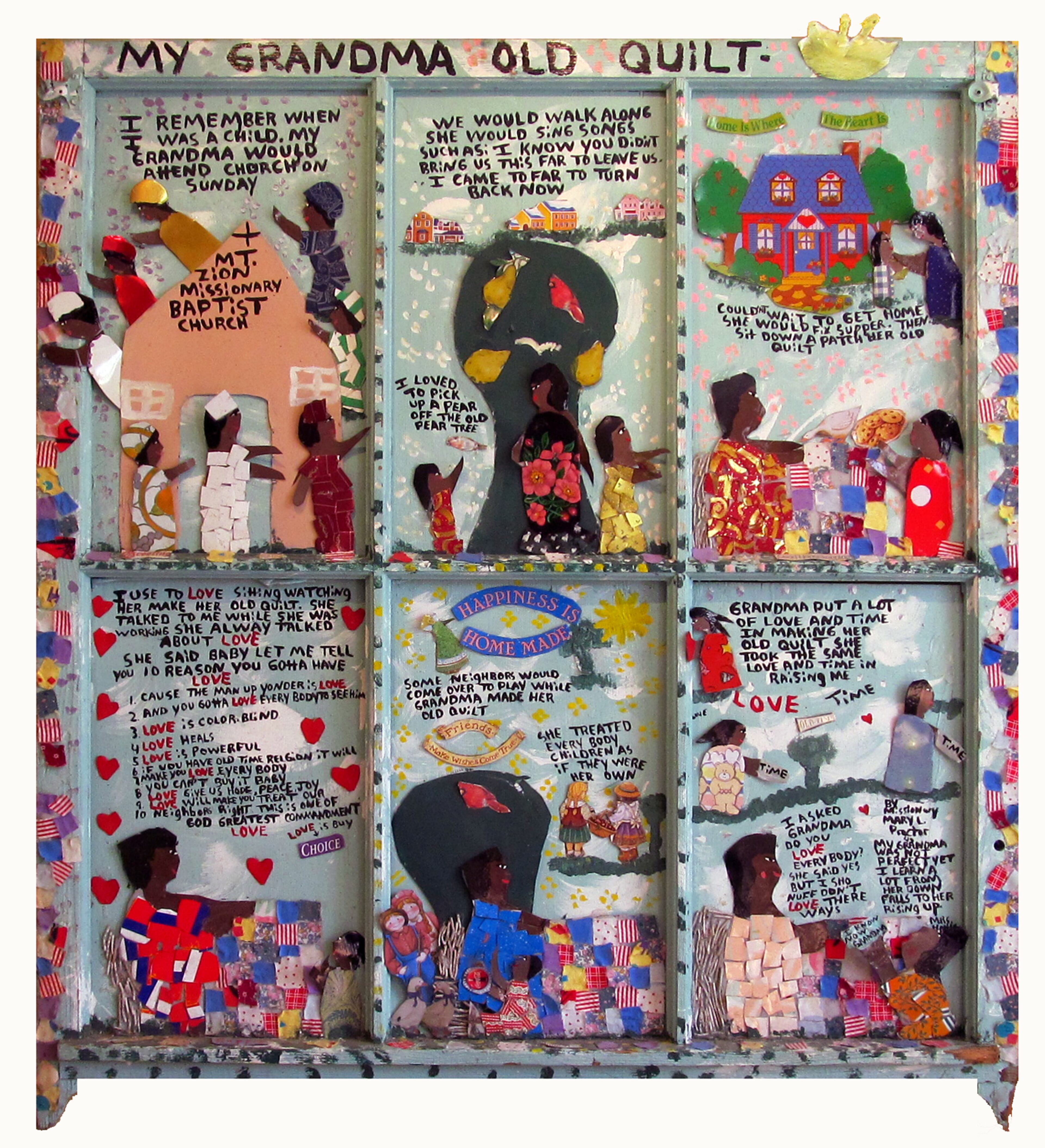 "My Grandma Old Quilt," a painting by Missionary Mary Proctor. Main Street Gallery of Clayton will show works such as this one by the Florida folk artist at Folk Fest (Aug. 16-18 at North Atlanta Trade Center), and Proctor will have a booth of her own there as well.