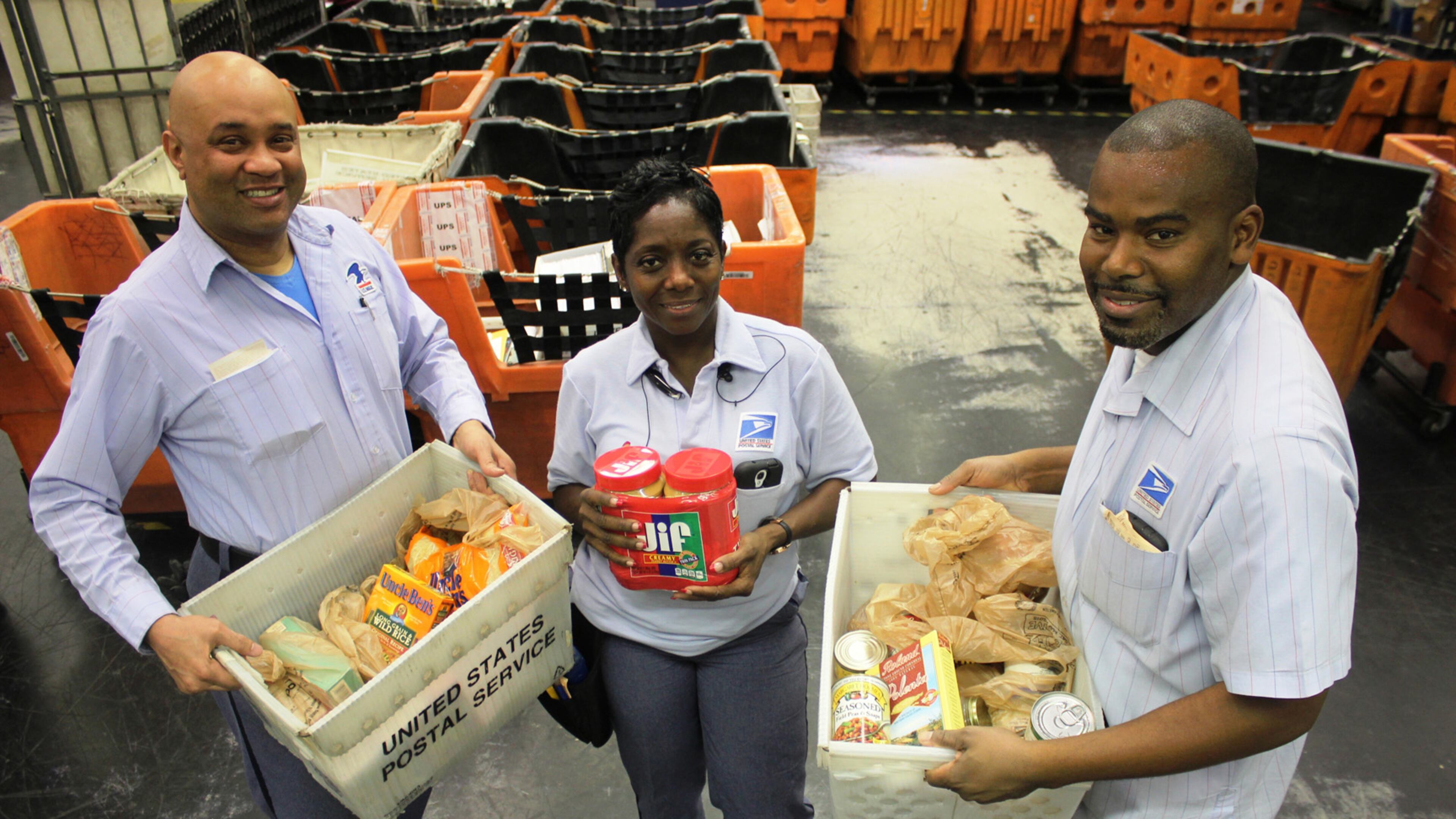 Sandy Springs mail carriers have collected food in the past to distribute to area food banks and pantries. HANDOUT