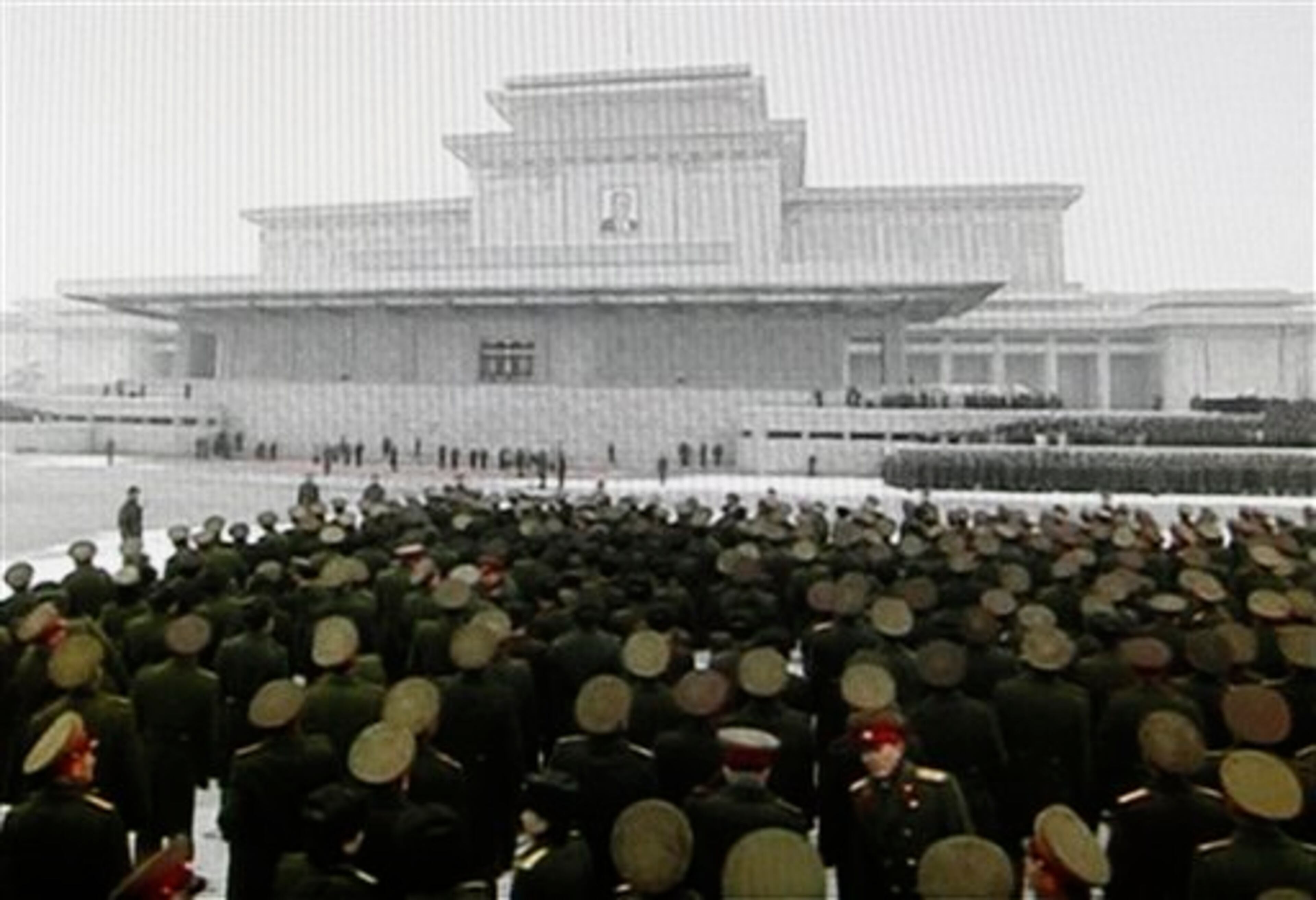 In this image made from KRT video, North Korean military personnel attend the funeral for late leader Kim Jong Il, in Pyongyang, North Korea Wednesday, Dec. 28, 2011. (AP Photo/KRT via APTN)