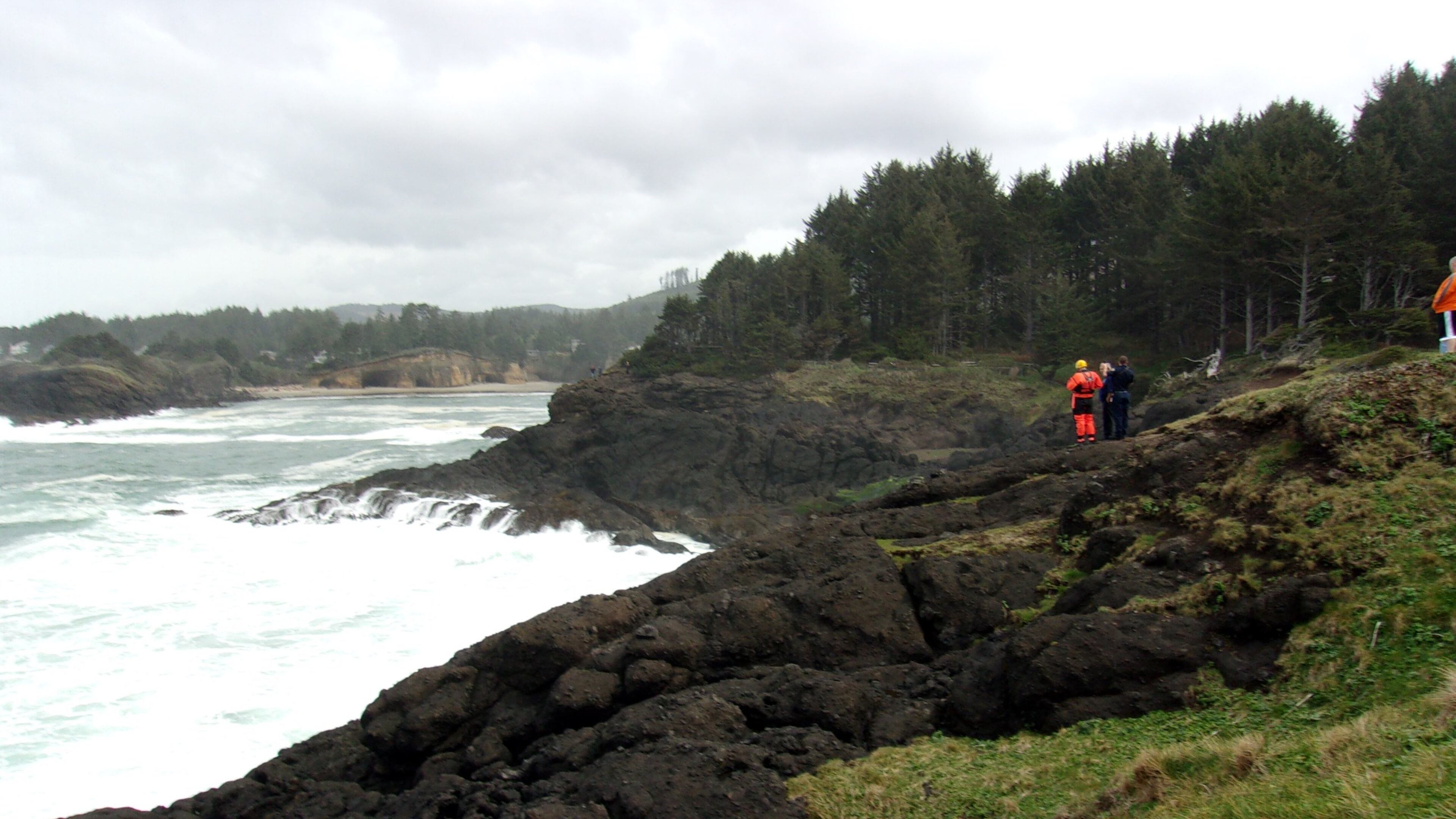 Authorities are searching for a Georgia man believed to have been swept away in waters off the coast in Oregon. (Credit: Oregon State Police)