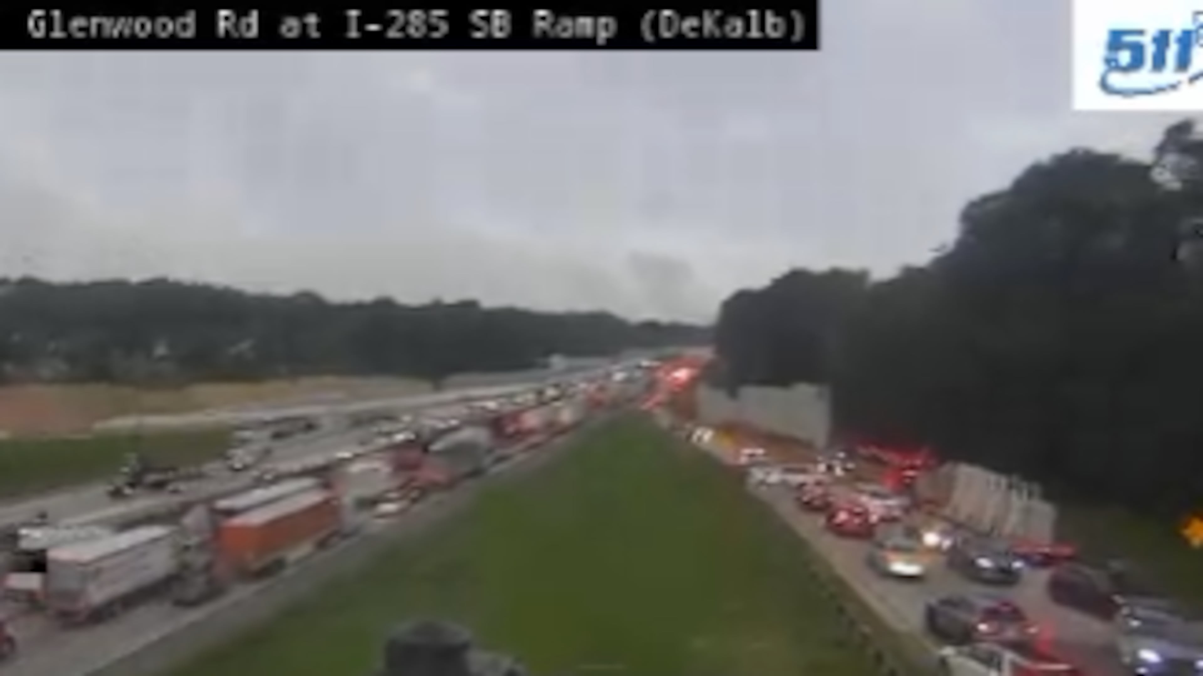 The Tuesday morning crash has closed parts of I-285 South in DeKalb County. (Georgia Department of Transportation)