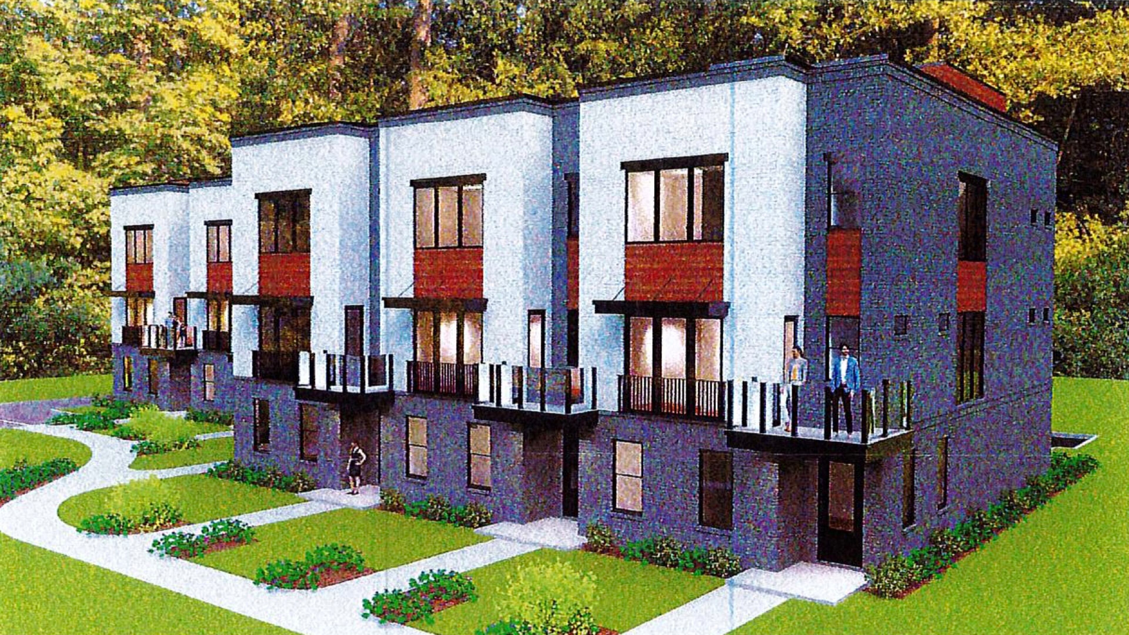 Peachtree Corners recently approved a plan for 6 townhomes on Medlock Bridge Road directly across from the the intersection at Town Center Boulevard. COURTESY CITY OF PEACHTREE CORNERS