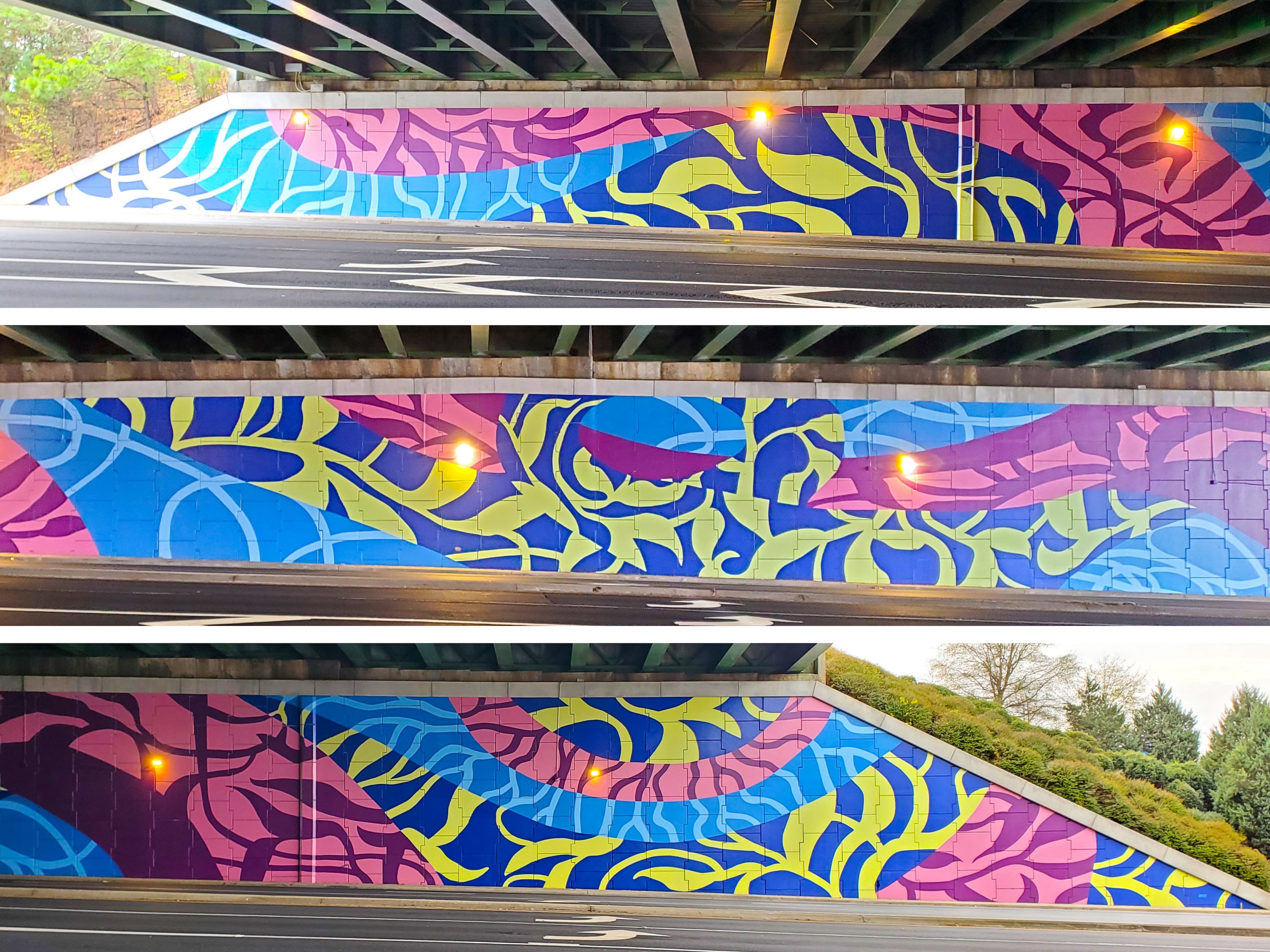 JONESY's mural "Synchronicity" is the largest underpass mural in Georgia.
(Arthur Rudick)