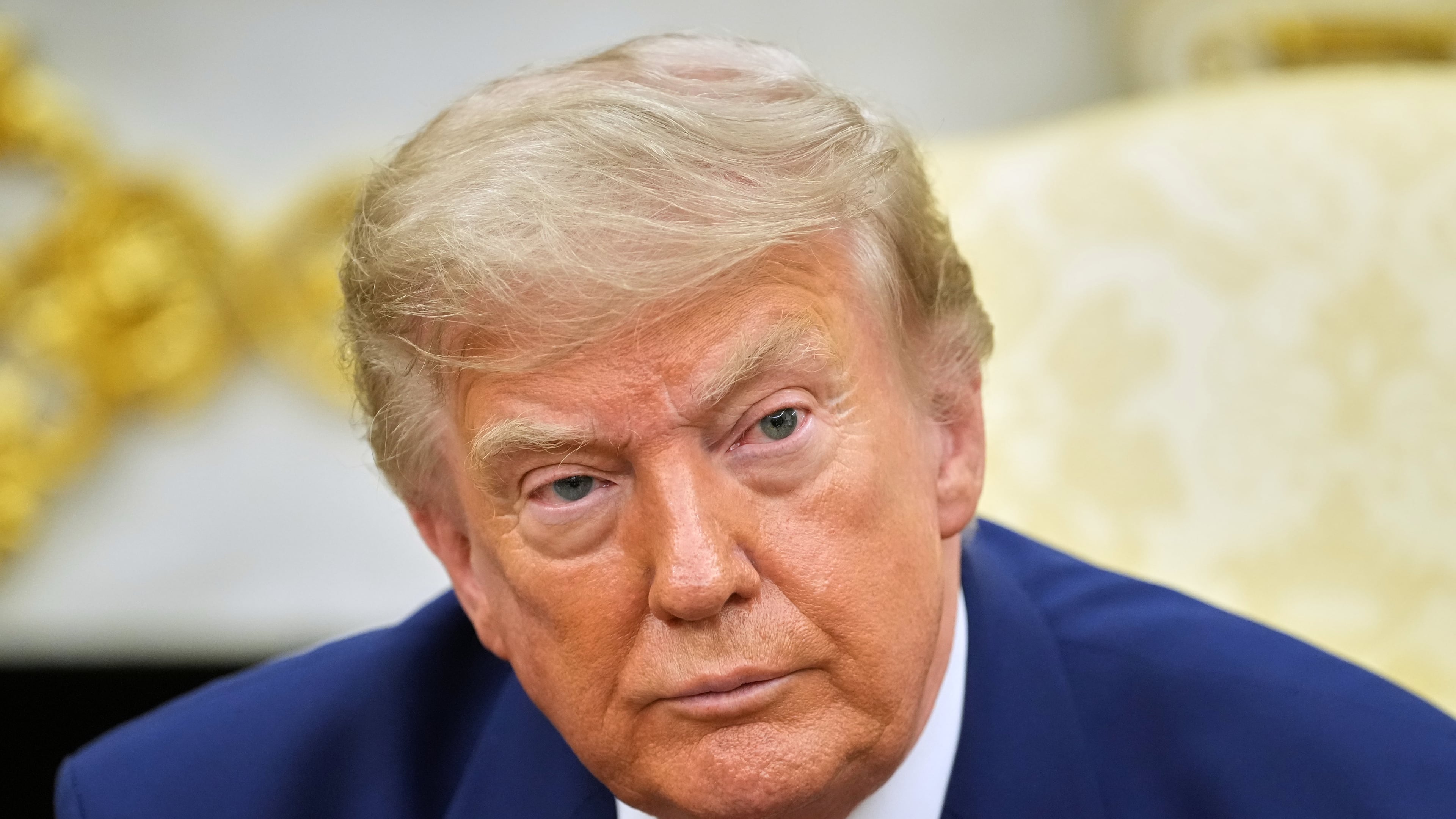 Lebanese President Joseph Aoun listens as he meets with President Donald Trump in the Oval Office at the White House, Tuesday, July 21, 2026, in Washington. (AP Photo/Mark Schiefelbein)