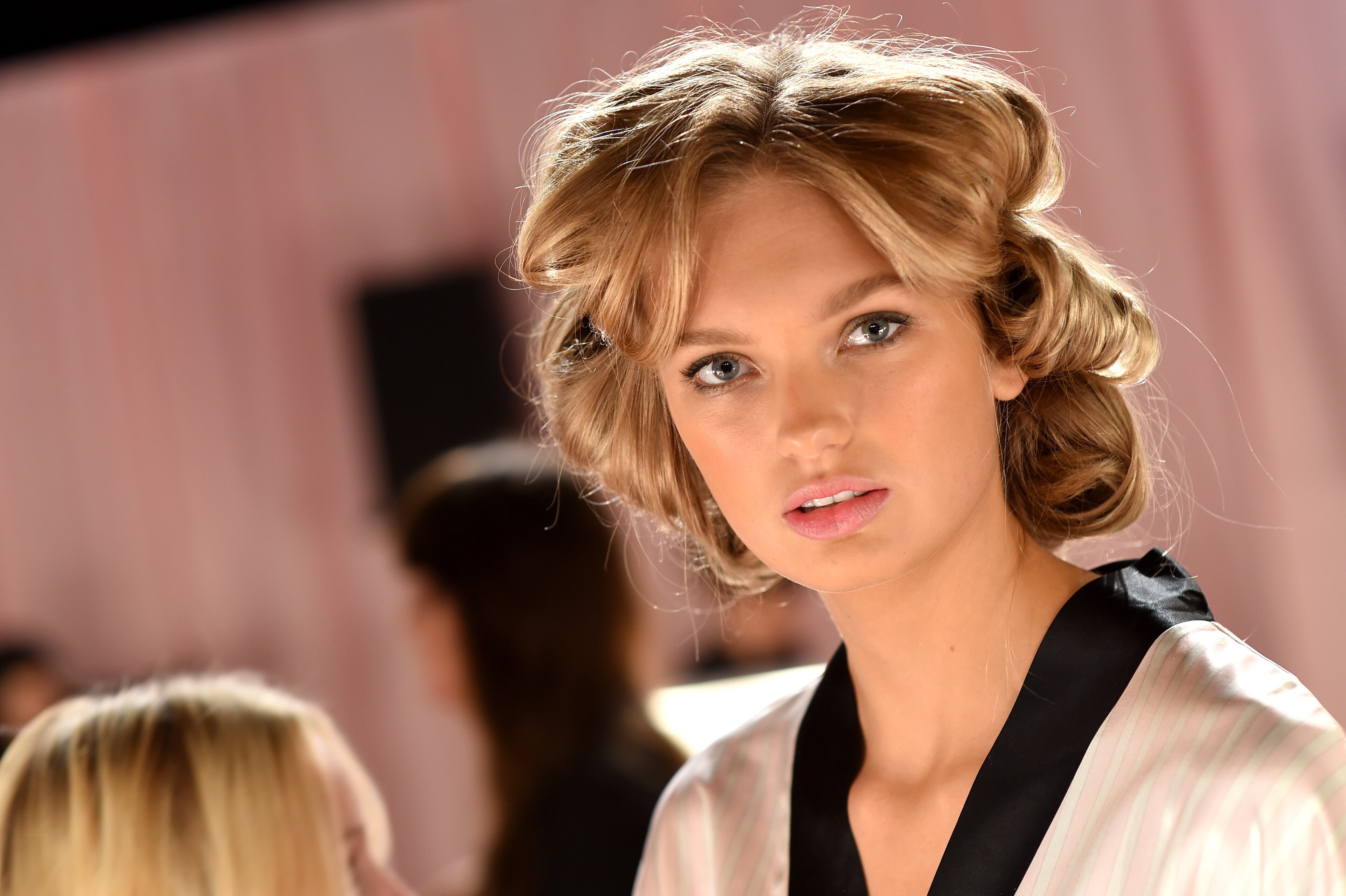 Victoria's Secret model Romee Strijd is seen backstage prior the 2014 Victoria's Secret Fashion Show on December 2, 2014 in London, England. (Photo by Dimitrios Kambouris/Getty Images for Victoria's Secret)