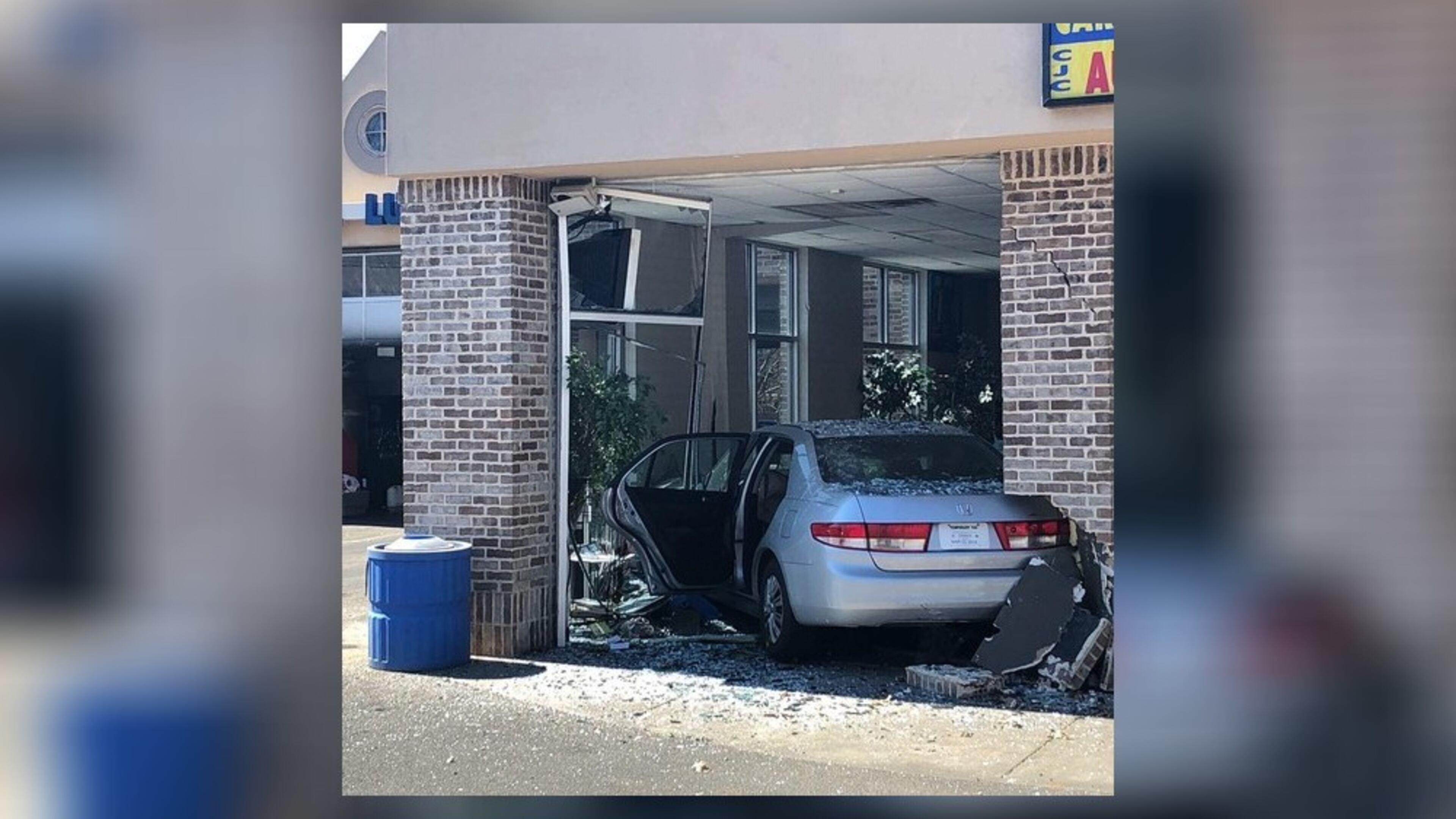 A person is in critical condition after a crash at a Lithonia car wash.