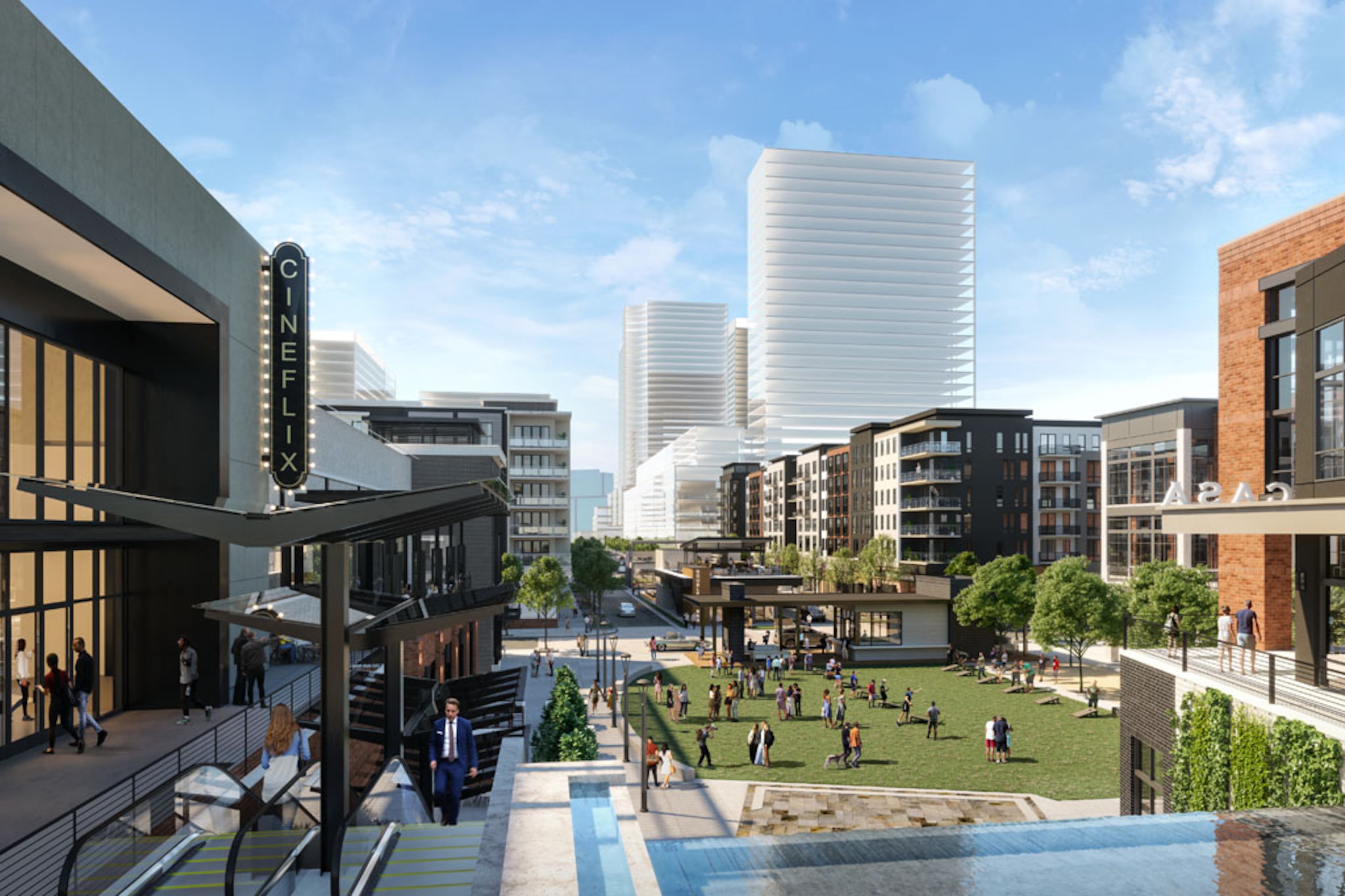 This view faces south in the High Street development in Dunwoody.