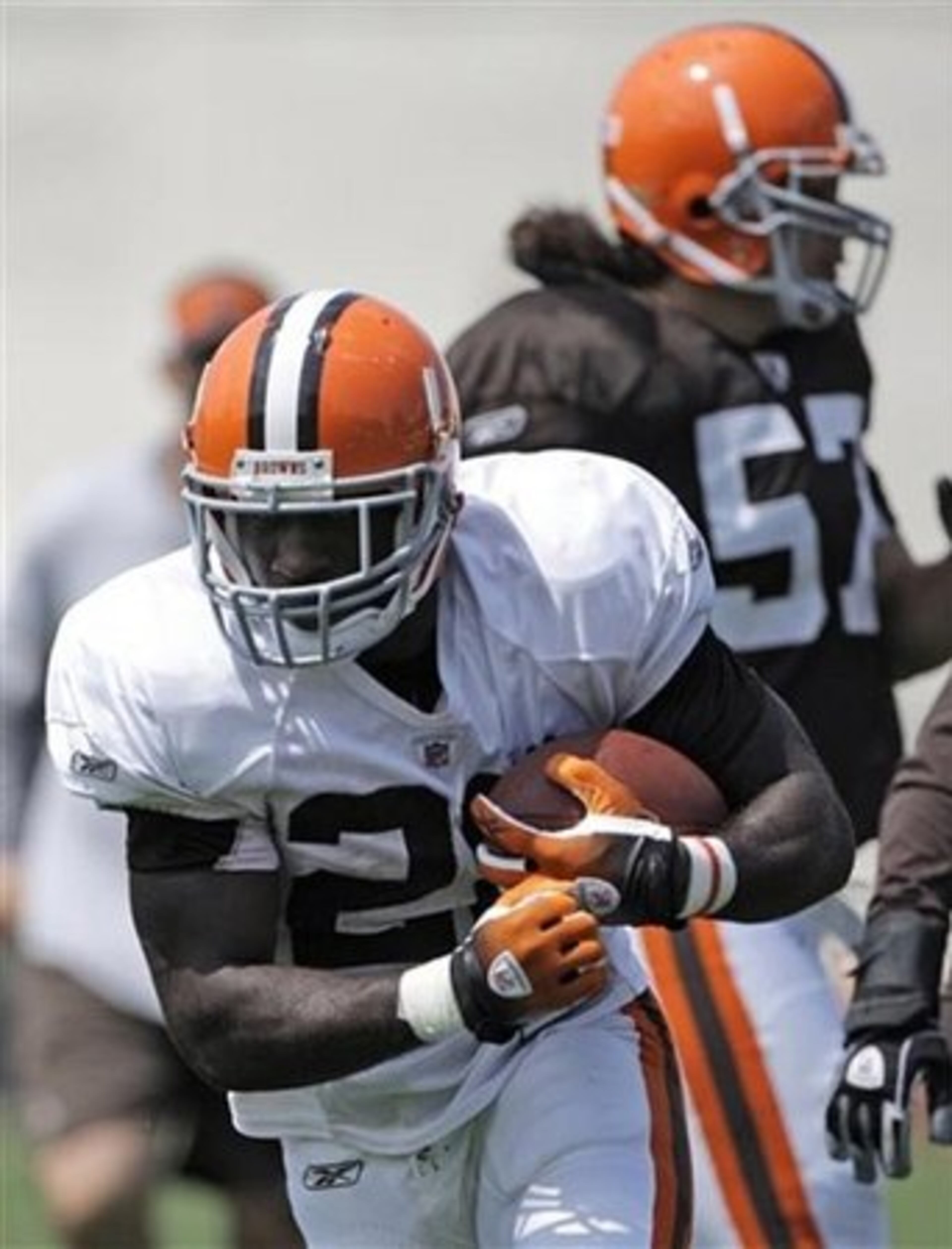 Douglass High alum James Davis (28, front) was drafted by Cleveland this year out of Clemson.
