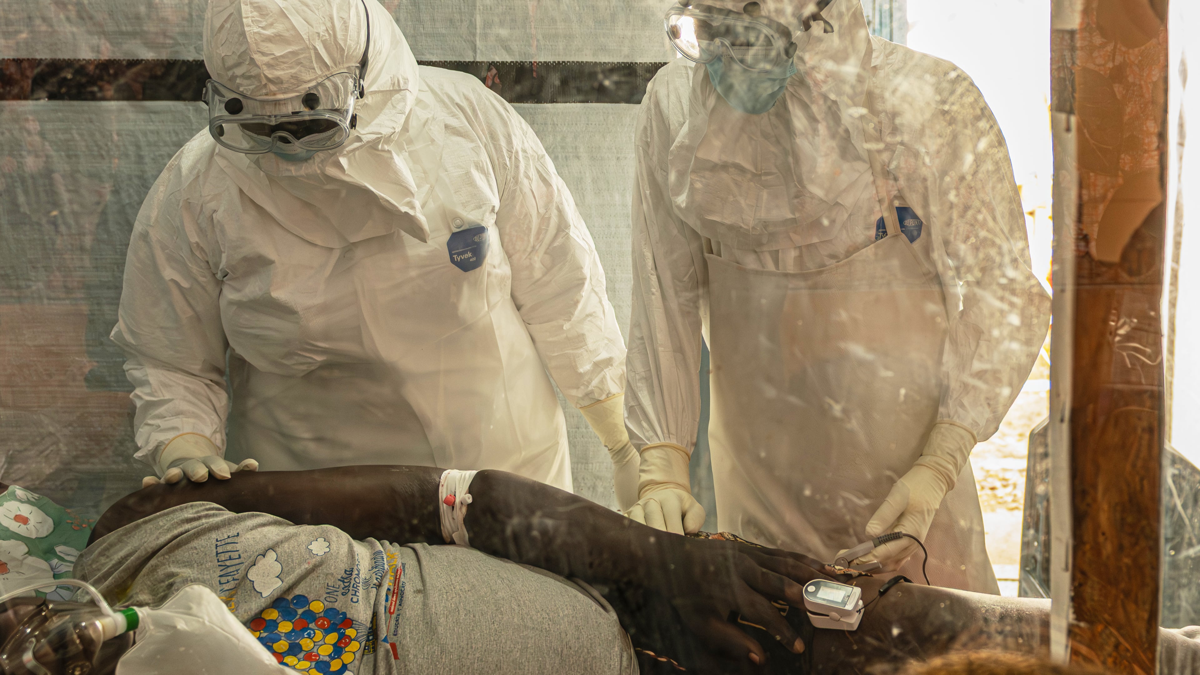 FILE - Health workers attend to an Ebola patient at the Rwampara treatment Center in Ituri, Congo, Thursday, June 18, 2026. (AP Photo/Moses Sawasawa, file)