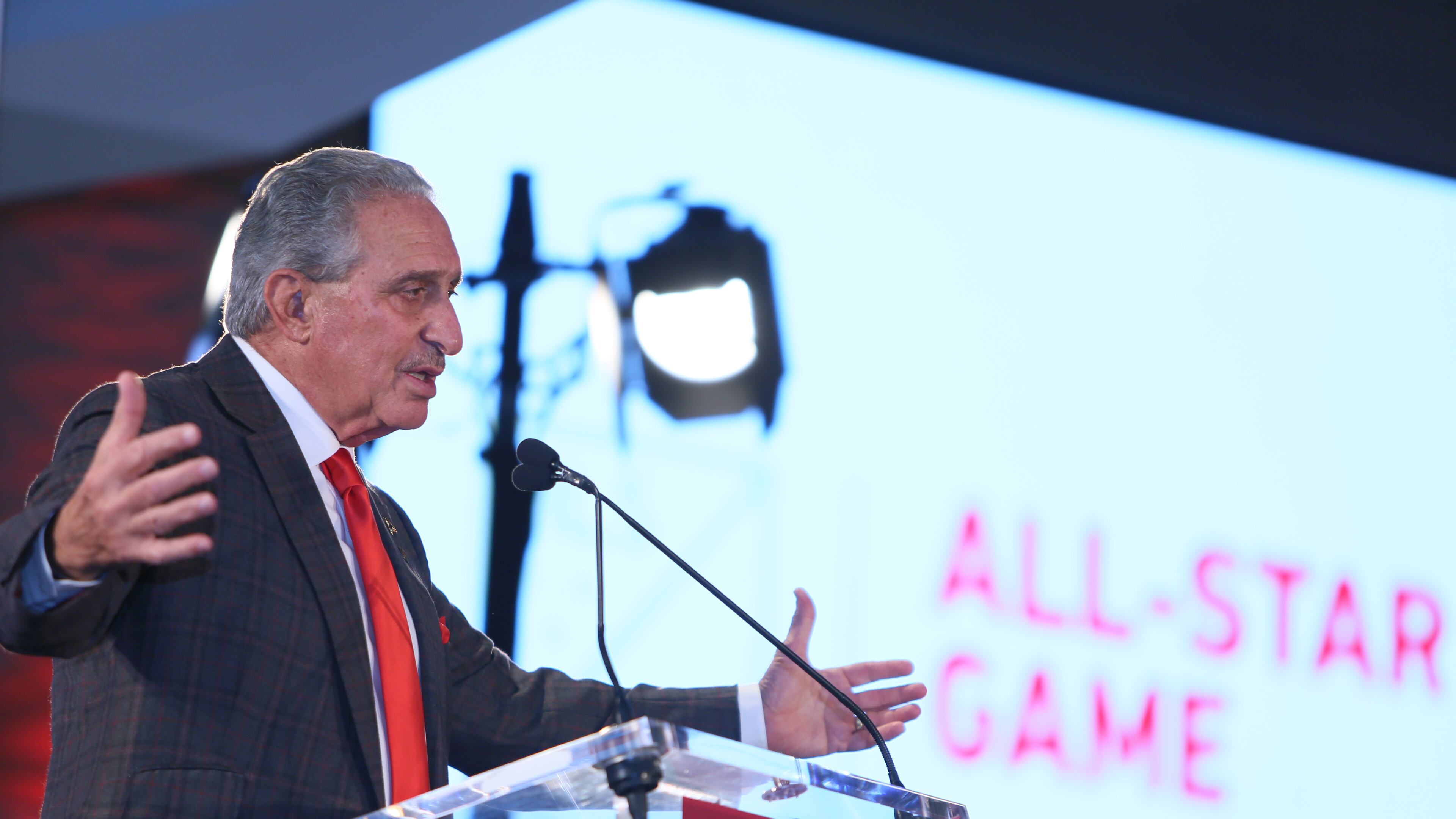 October 23, 2017. Atlanta United Owner Arthur Blank, r speaks during a press conference ware Atlanta was selected to host the 2018 MLS All Star game at the Mercedes-Benz stadium on Monday 23, 2017.