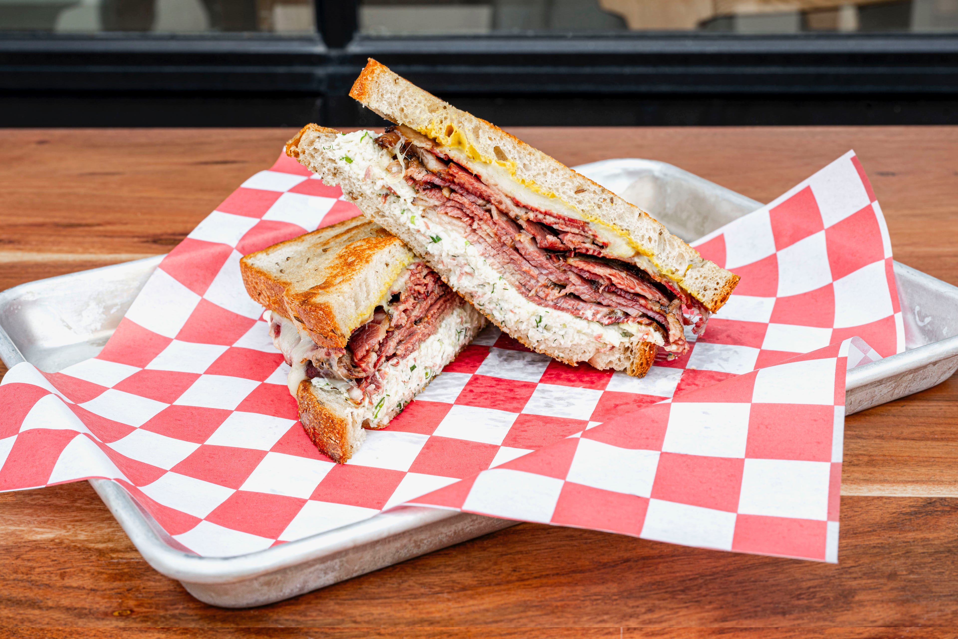 The Samuel, a sandwich with smoked brisket pastrami, Swiss cheese and coleslaw on toasted rye bread at Sammy's. (Credit: Kelly Irwin, courtesy of Sammy's)