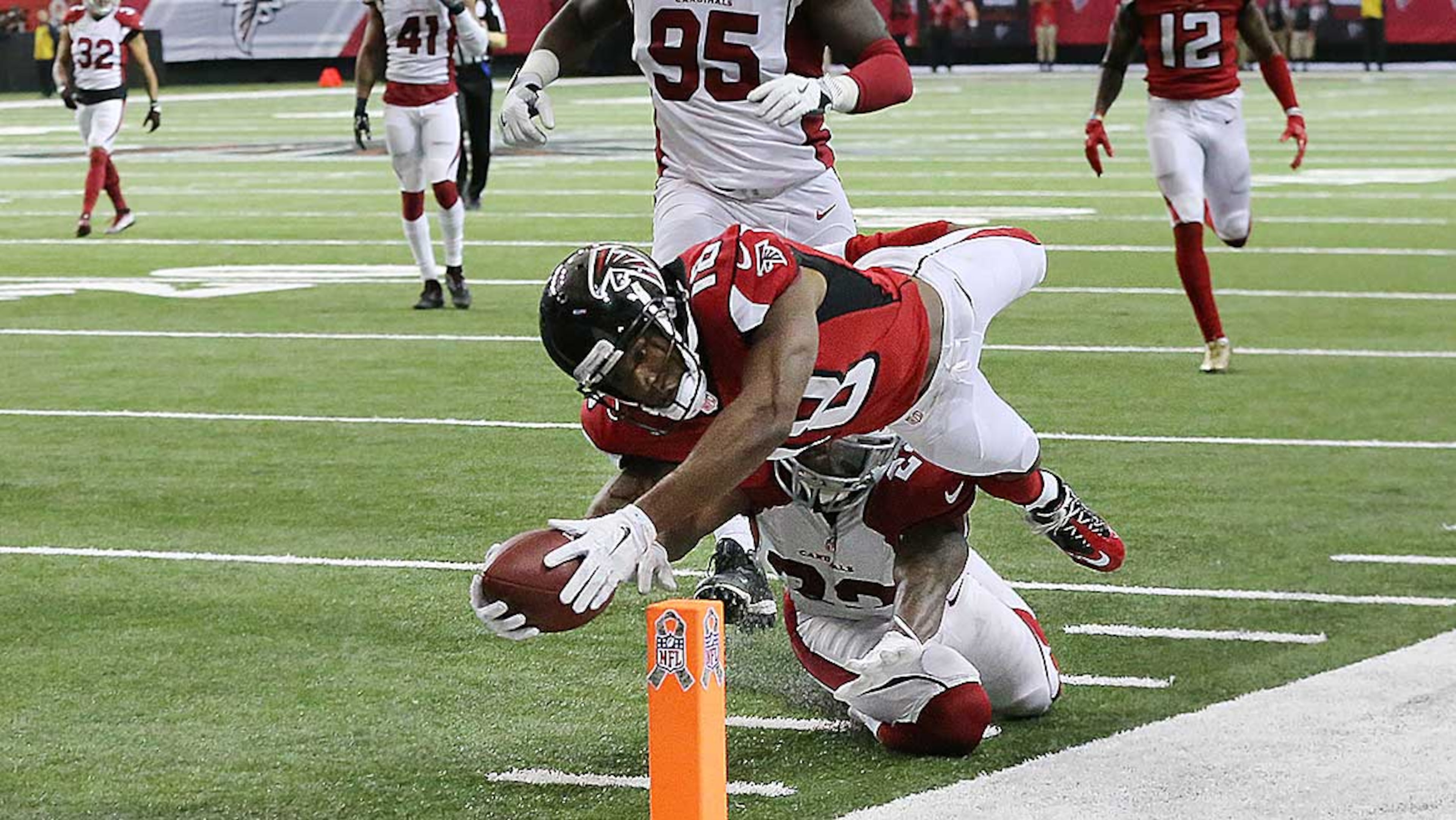 Game 11: Atlanta 38, Arizona 19 (Nov. 27): Taylor Gabriel had a big day on the receiving end of passes from Matt Ryan as the Falcons improved to 7-4 with the home victory.