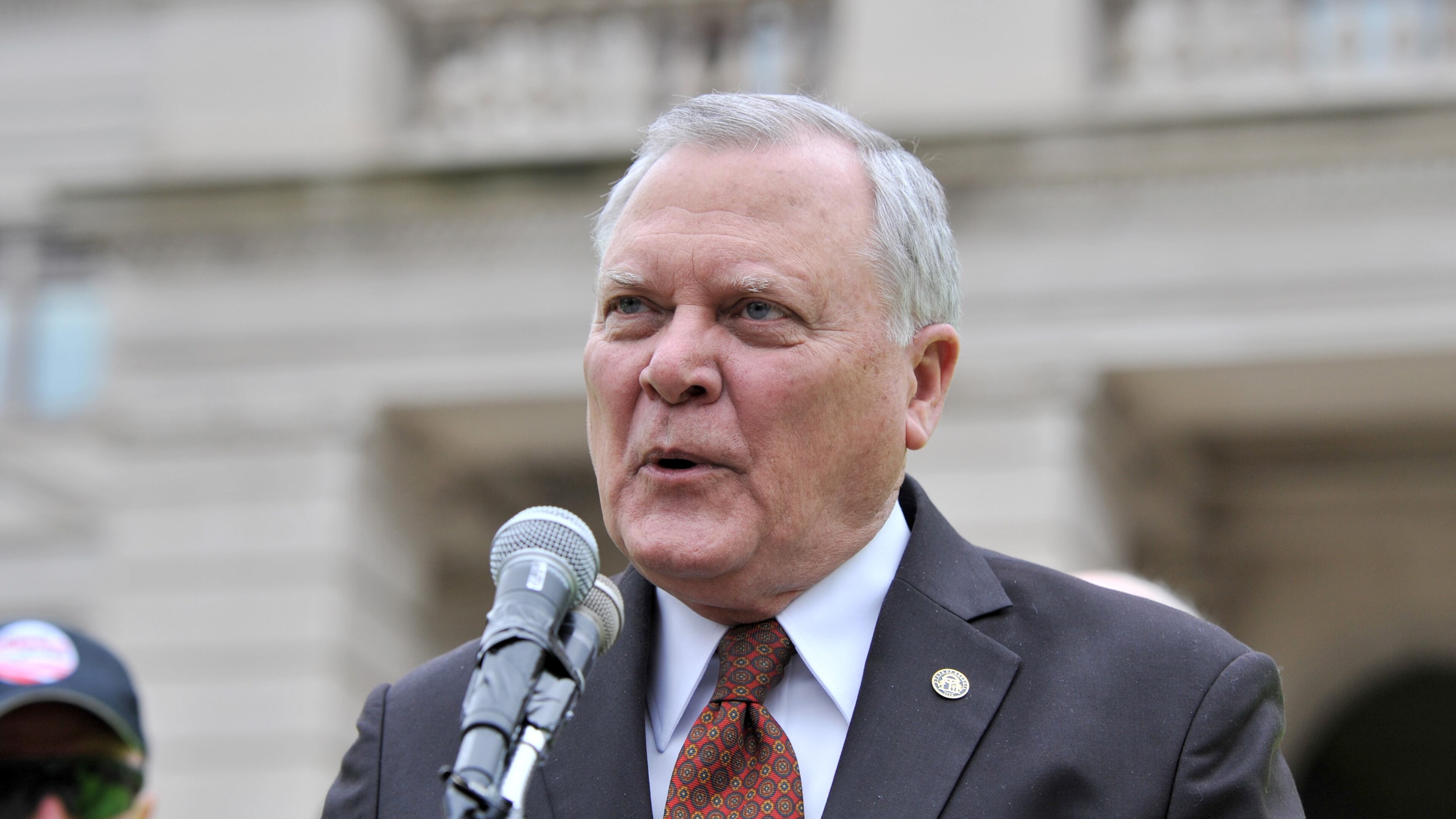 March 18, 2014 Atlanta - Gov. Nathan Deal speaks during the ninth annual Georgia Rides to the Capitol on Tuesday, March 18, 2014. Metro Atlanta Mayors Association (MAMA), GEORGIA BIKES! and event sponsors host more than 1,000 cyclists from the metro Atlanta region for the ninth annual Georgia Rides to the Capitol. Police escorted rides depart from Decatur and Roswell. HYOSUB SHIN / HSHIN@AJC.COM