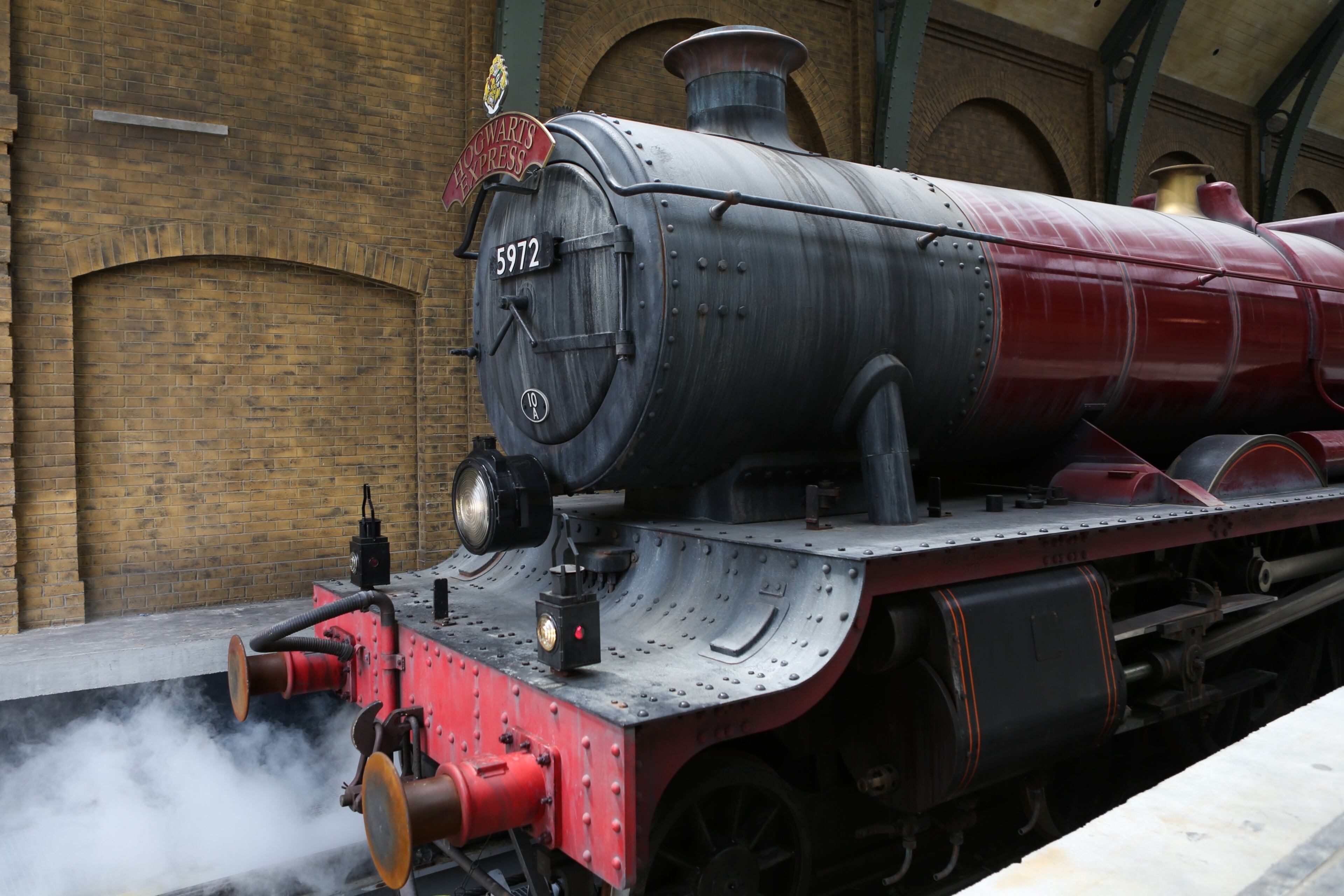 The Hogwarts Express pulls into the station at the Wizarding World of Harry Potter Diagon Alley at Universal Studios on Thursday, June 19, 2014.