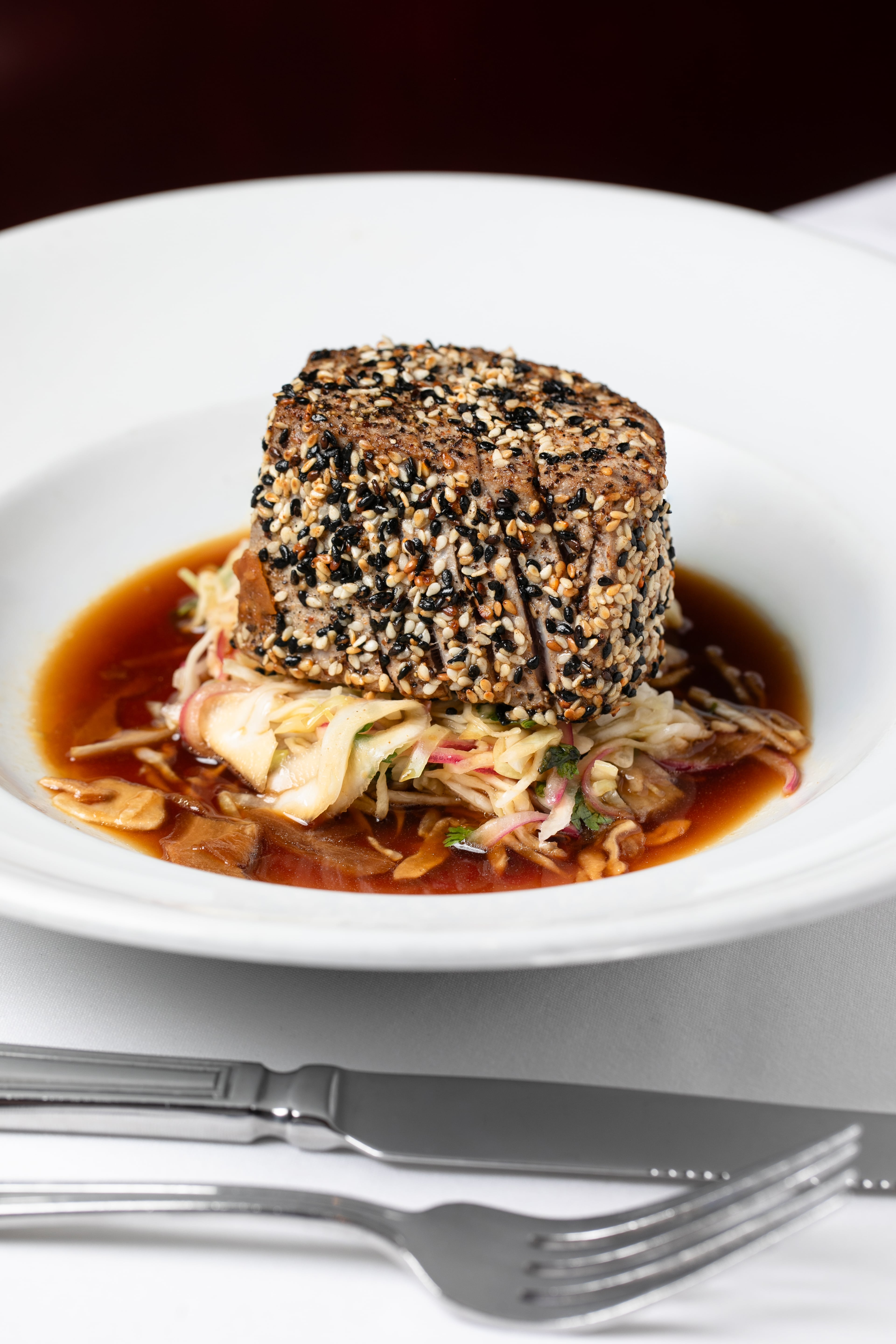The sesame seared tuna at McKendrick's. (Erik Meadows Photography/Courtesy of McKendrick's Steakhouse & Bar)