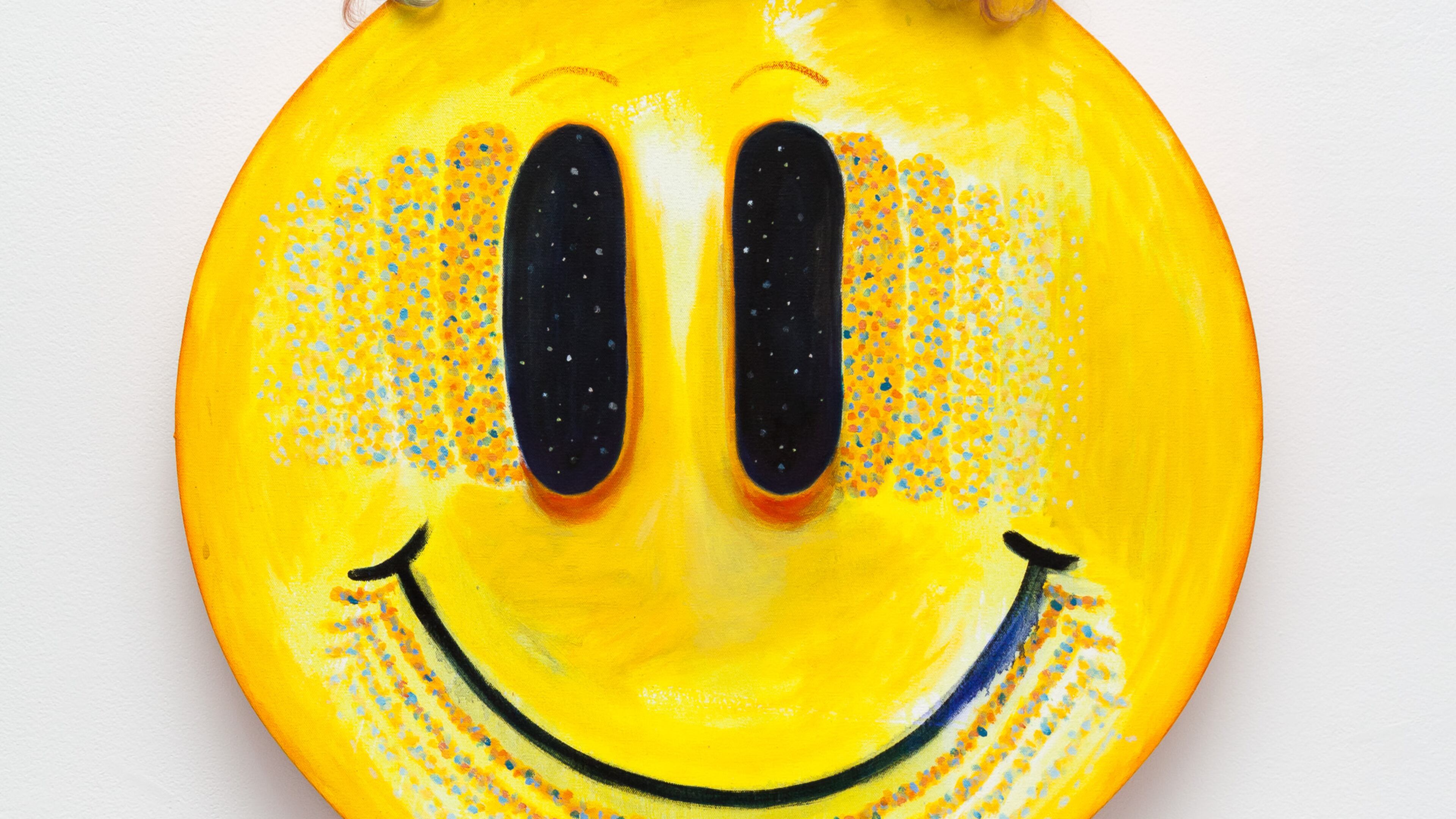 “There’s a Pill For That” in acrylic, oil and wig on canvas by Mel Cook. Contributed by Hathaway Gallery