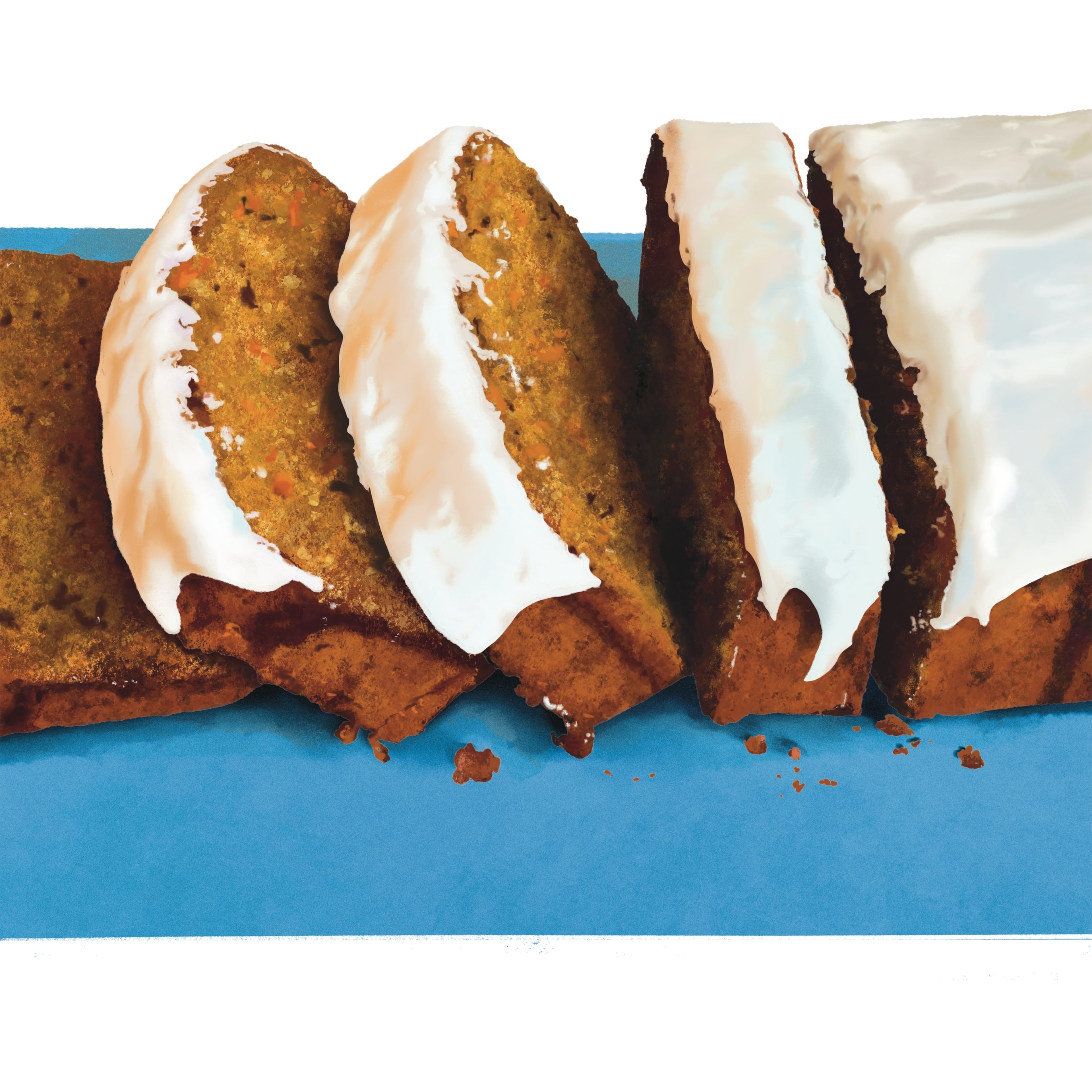 Morning, Noon and Night Thanksgiving Cake, shown here with the optional marshmallow frosting, has the flavors of a sweet potato casserole with the optional pop of cranberries. (Illustration by Nancy Pappas. Reprinted from “Dorie's Anytime Cakes” by Dorie Greenspan with permission by Harvest, an imprint of Harper Collins.)