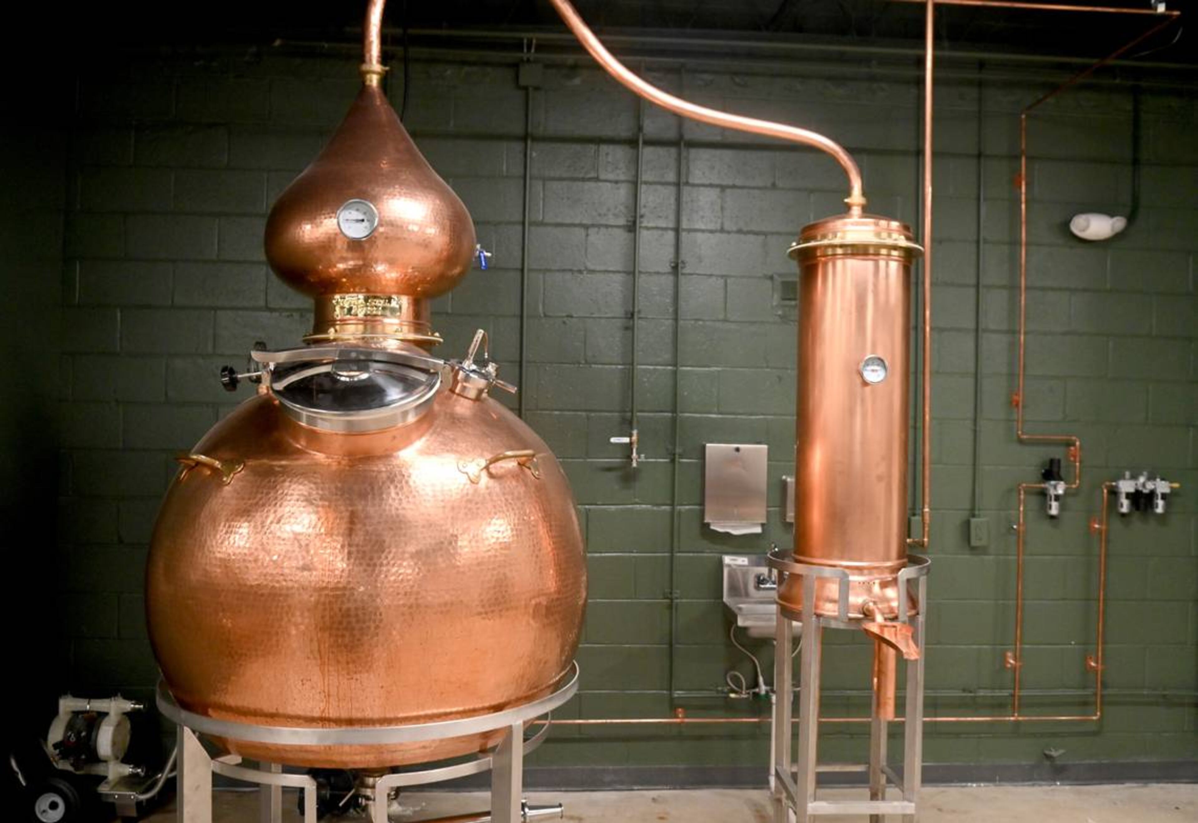 “Big Richard” is the name given to the copper still at Longleaf Distillery at 664 Second St. in downtown Macon. (Photo Courtesy of Jason Vorhees/The Telegraph)