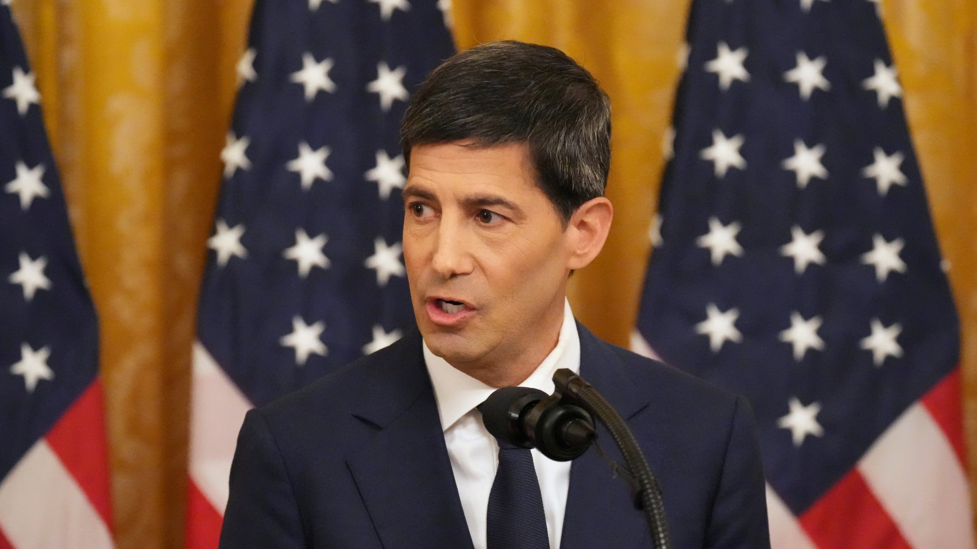 Federal Reserve Chairman Kevin Warsh speaks during his swearing-in in the East Room of the White House, Friday, May 22, 2026, in Washington. (AP Photo/Alex Brandon)