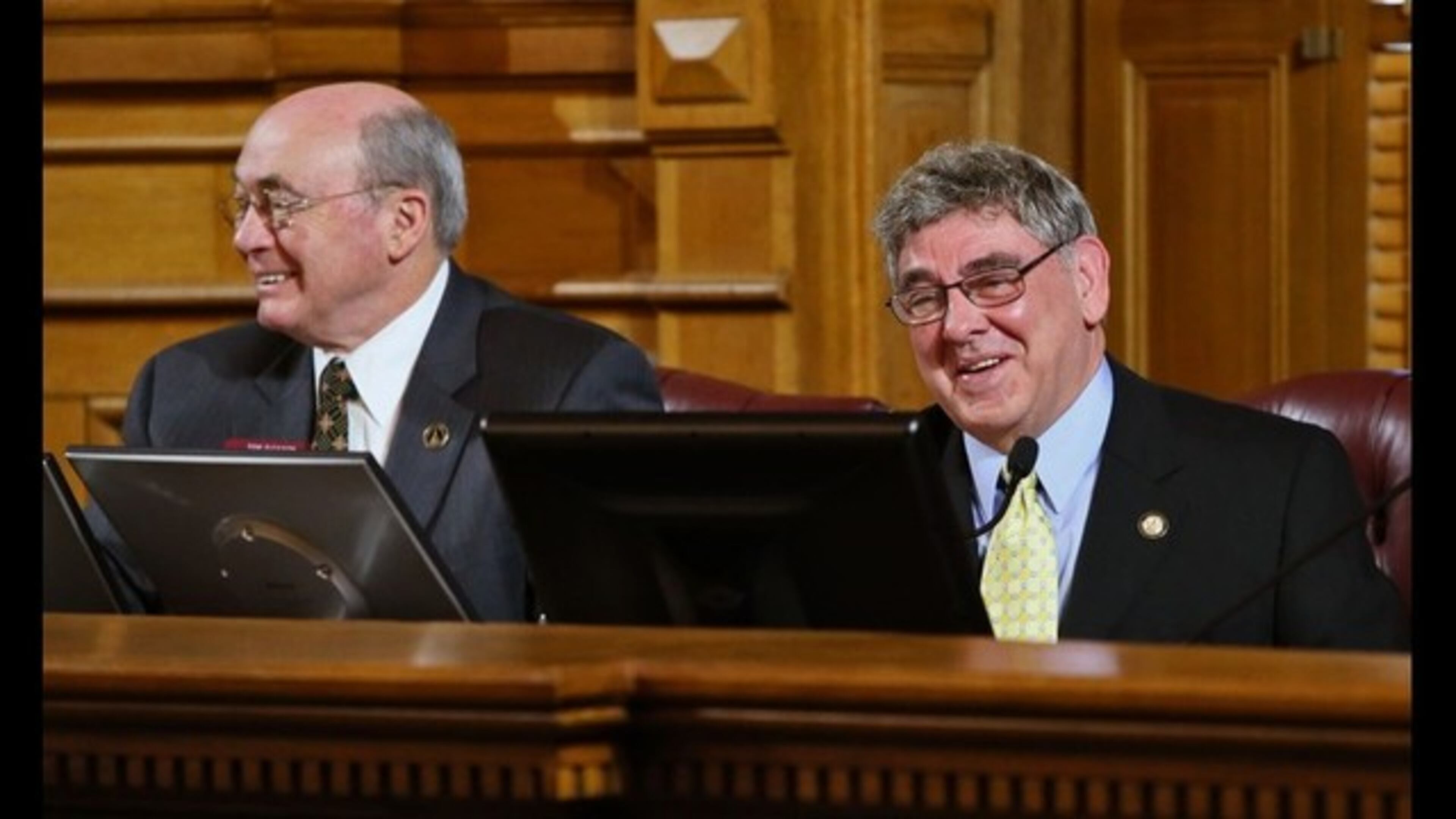 State Rep. Gerald Greene (right) was shot Thursday during a robbery at a convenience store in Columbus.