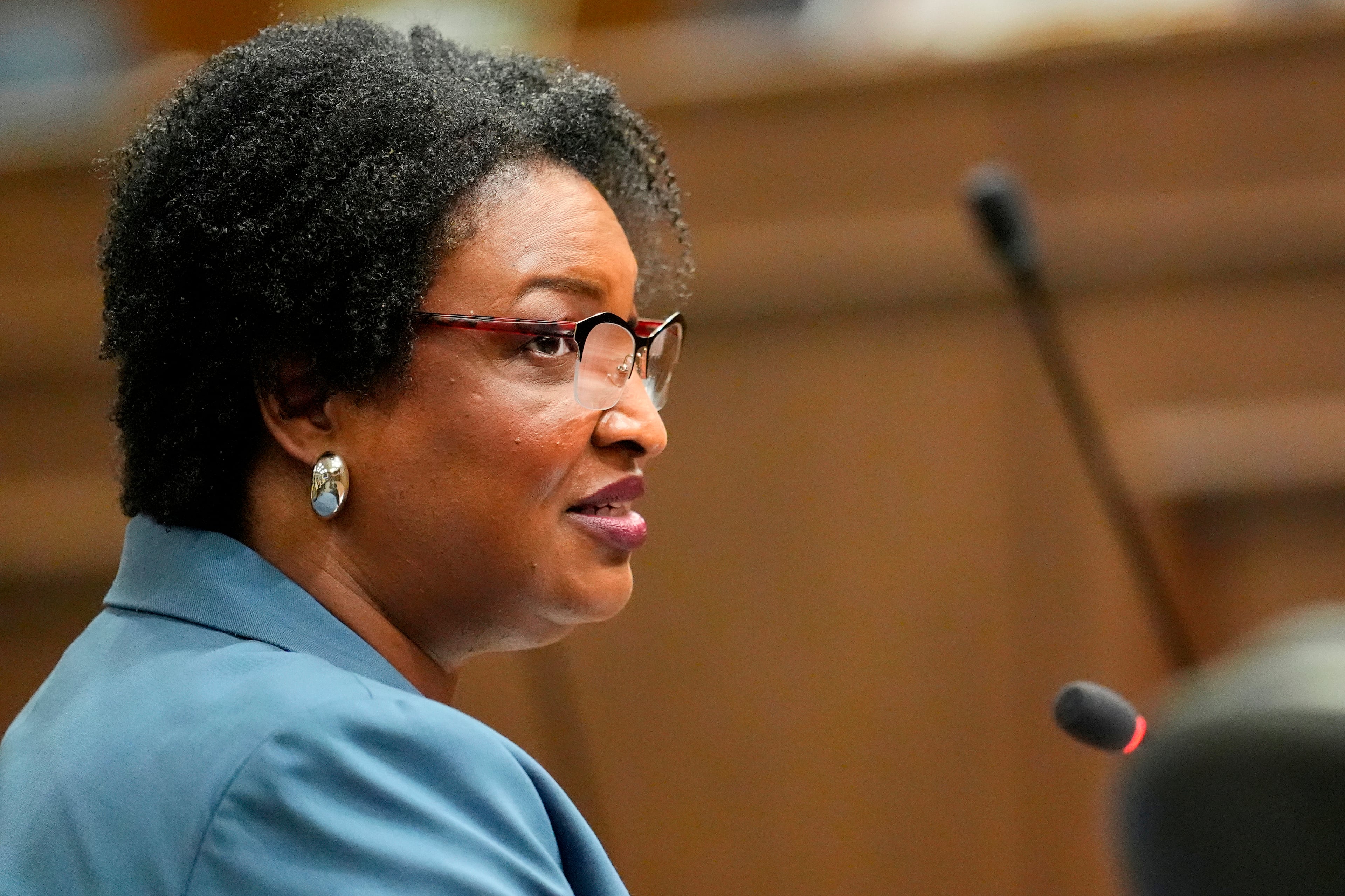 A Georgia Senate Committee has issued a subpoena for Stacey Abrams to testify at a Friday hearing as it probes campaign finance violations by two groups she founded. (George Walker IV/AP file)