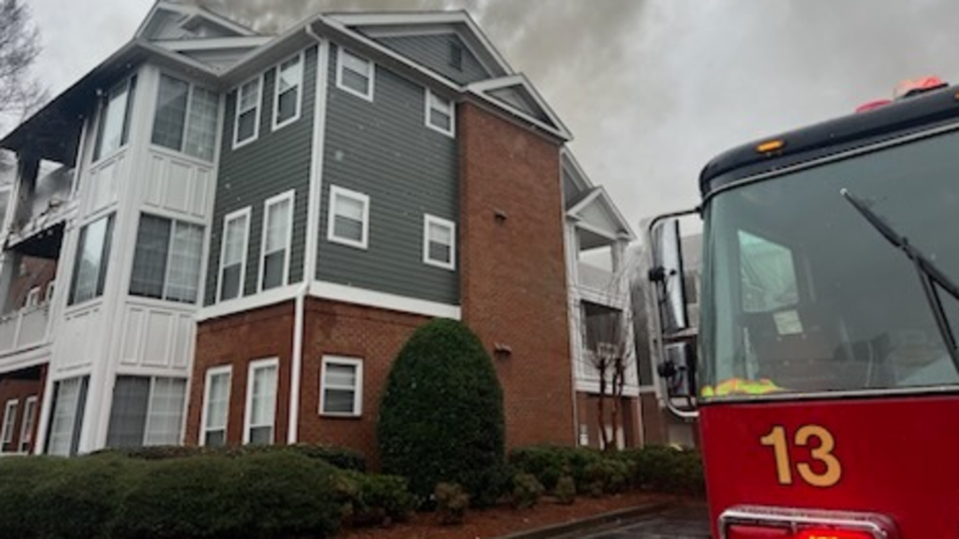 A fire broke out Monday at The Residences on McGinnis Ferry in Gwinnett County, officials said.