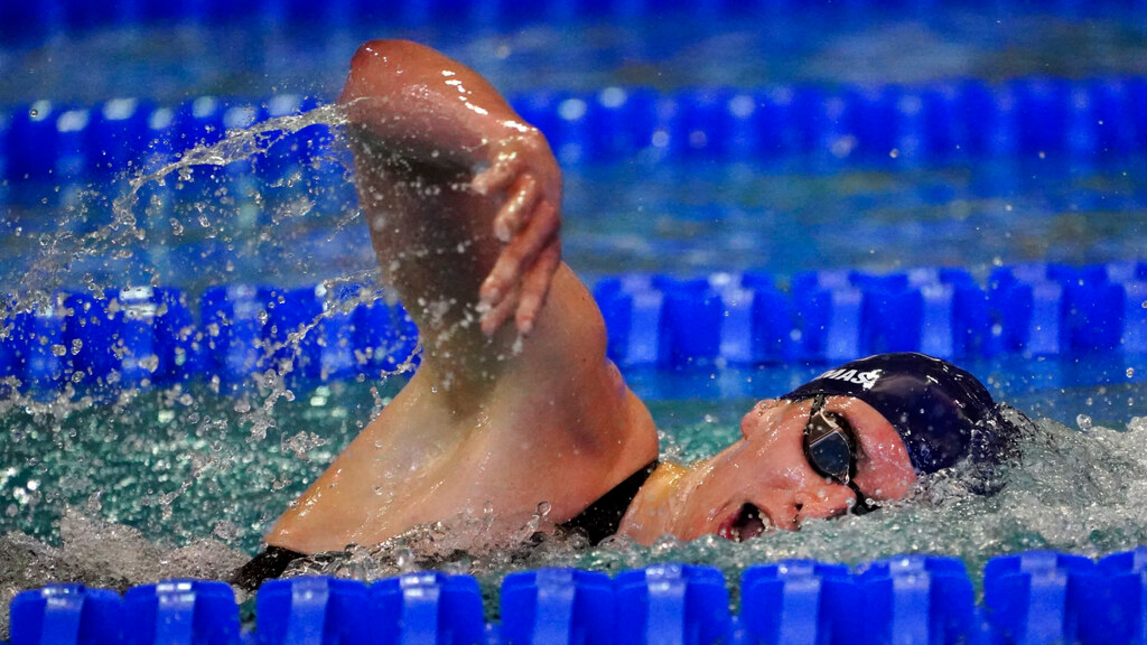 University of Pennsylvania transgender athlete Lia Thomas swims in a preliminary heat for the 500-yard freestyle at the NCAA Swimming and Diving Championships Thursday, March 17, 2022, at Georgia Tech in Atlanta. (AP Photo/John Bazemore)(AP Photo/John Bazemore)