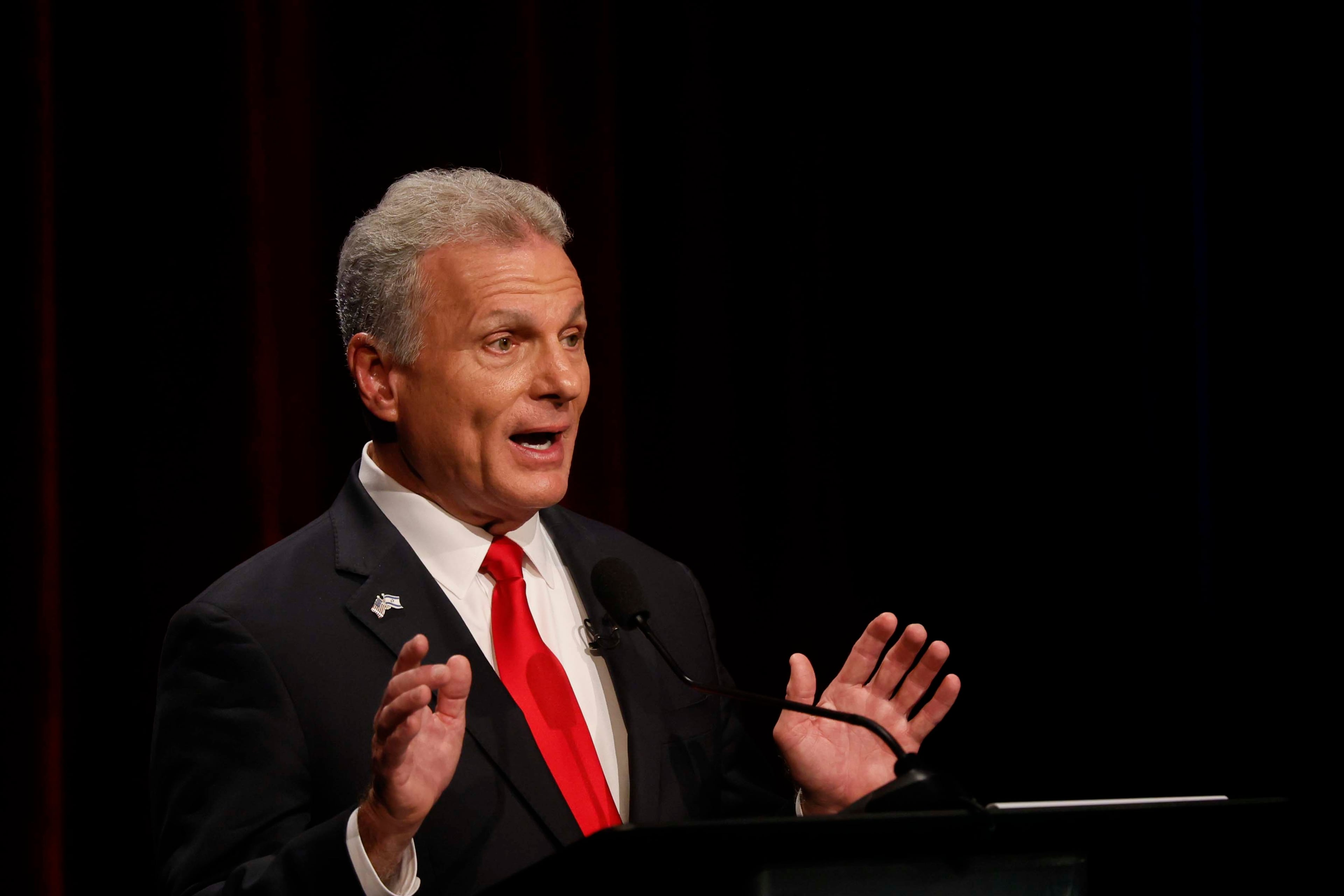 U.S. Rep. Buddy Carter speaks during a Republican U.S. Senate debate in April. (Miguel Martinez/AJC)
