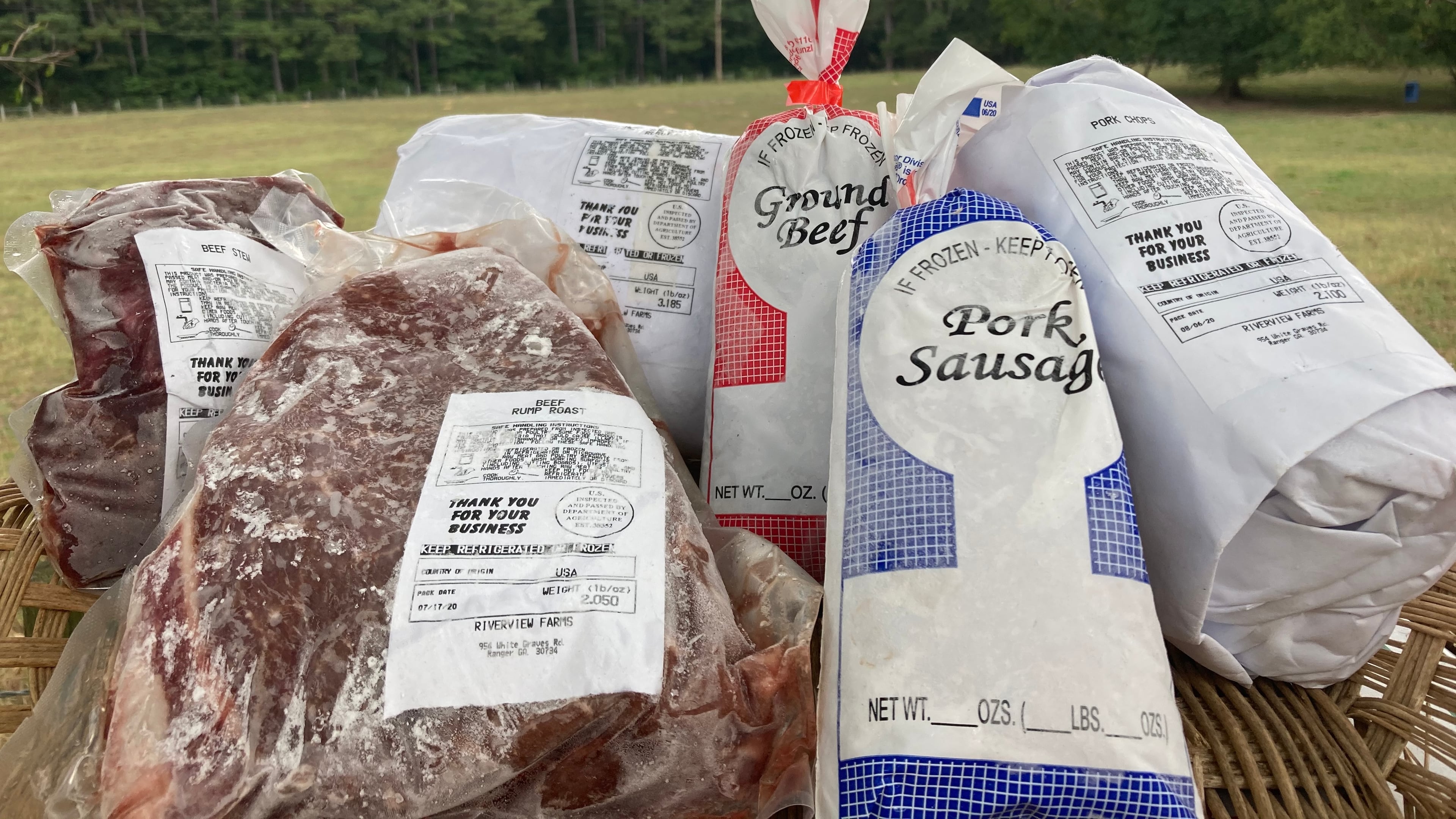 Pork, beef, cornmeal and grits from Riverview Farms. Courtesy of Riverview Farms