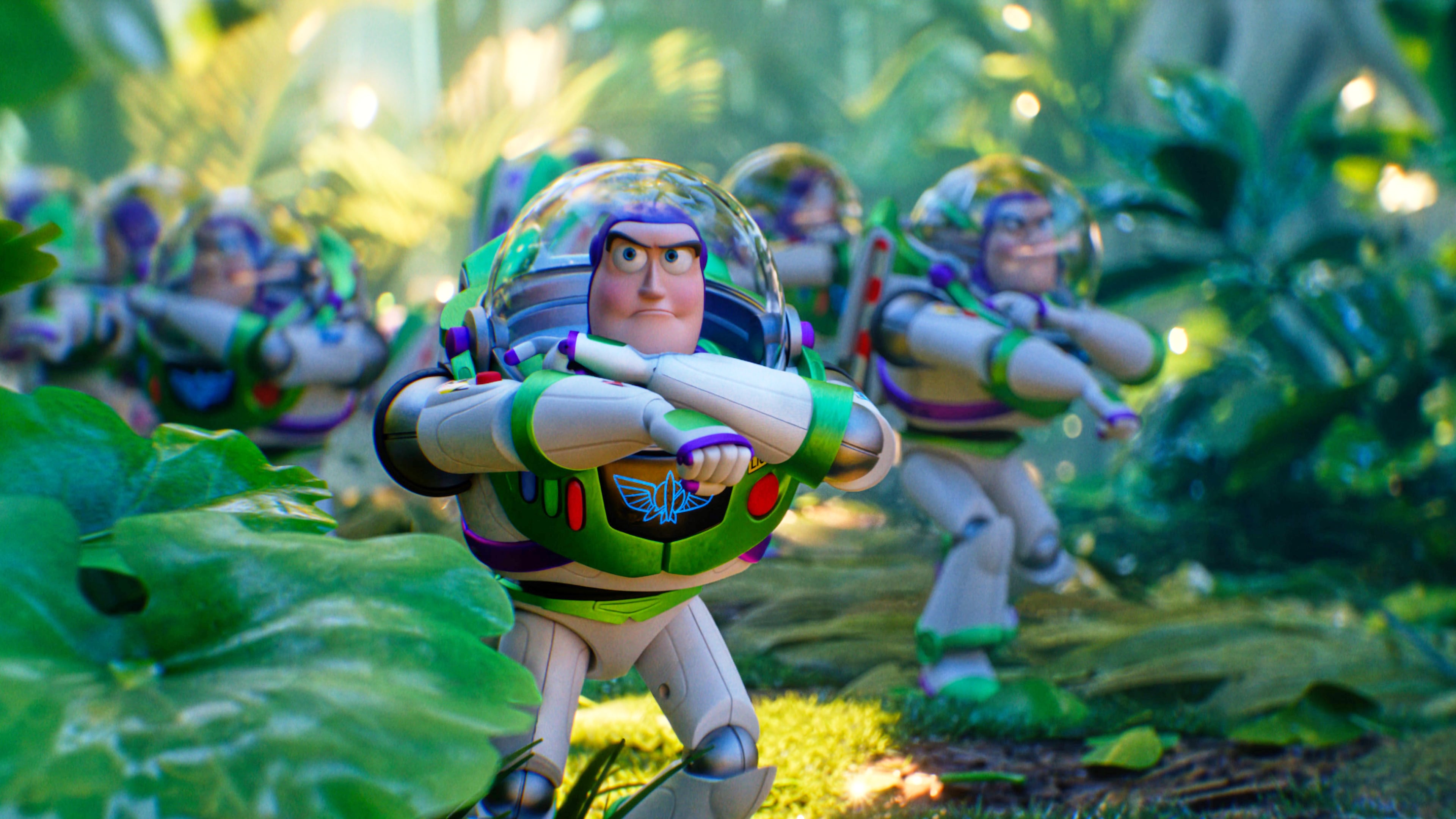 This image released by Disney shows Buzz Lightyear, voiced by Tim Allen, in Disney and Pixar's "Toy Story 5." (Disney/Pixar via AP)