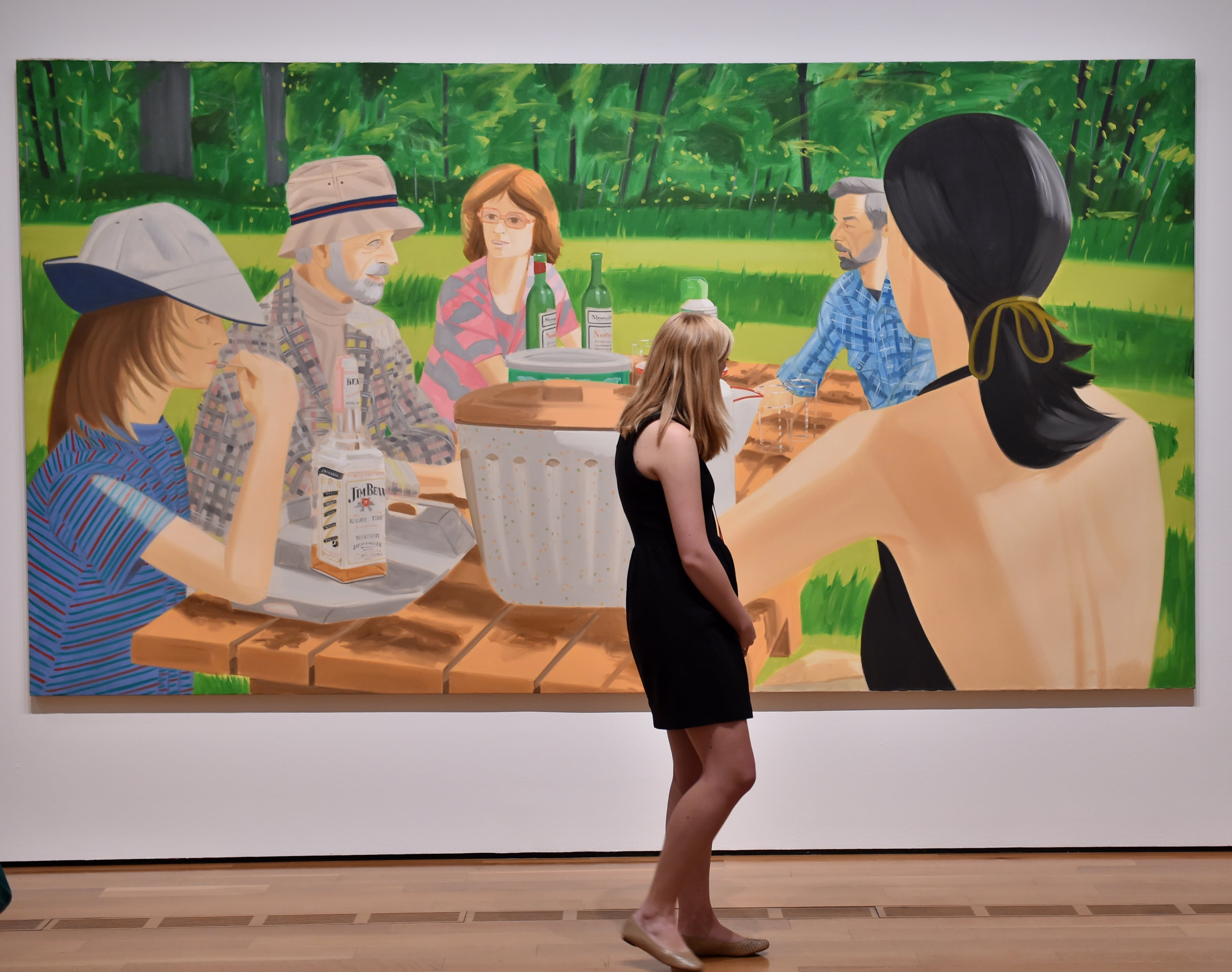 More than a dozen of the landscapes in “Alex Katz, This Is Now” are so large that they had to be taken off their stretchers in New York and rolled before being transported to Atlanta, where the High then had them restretched. BRANT SANDERLIN/BSANDERLIN@AJC.COM