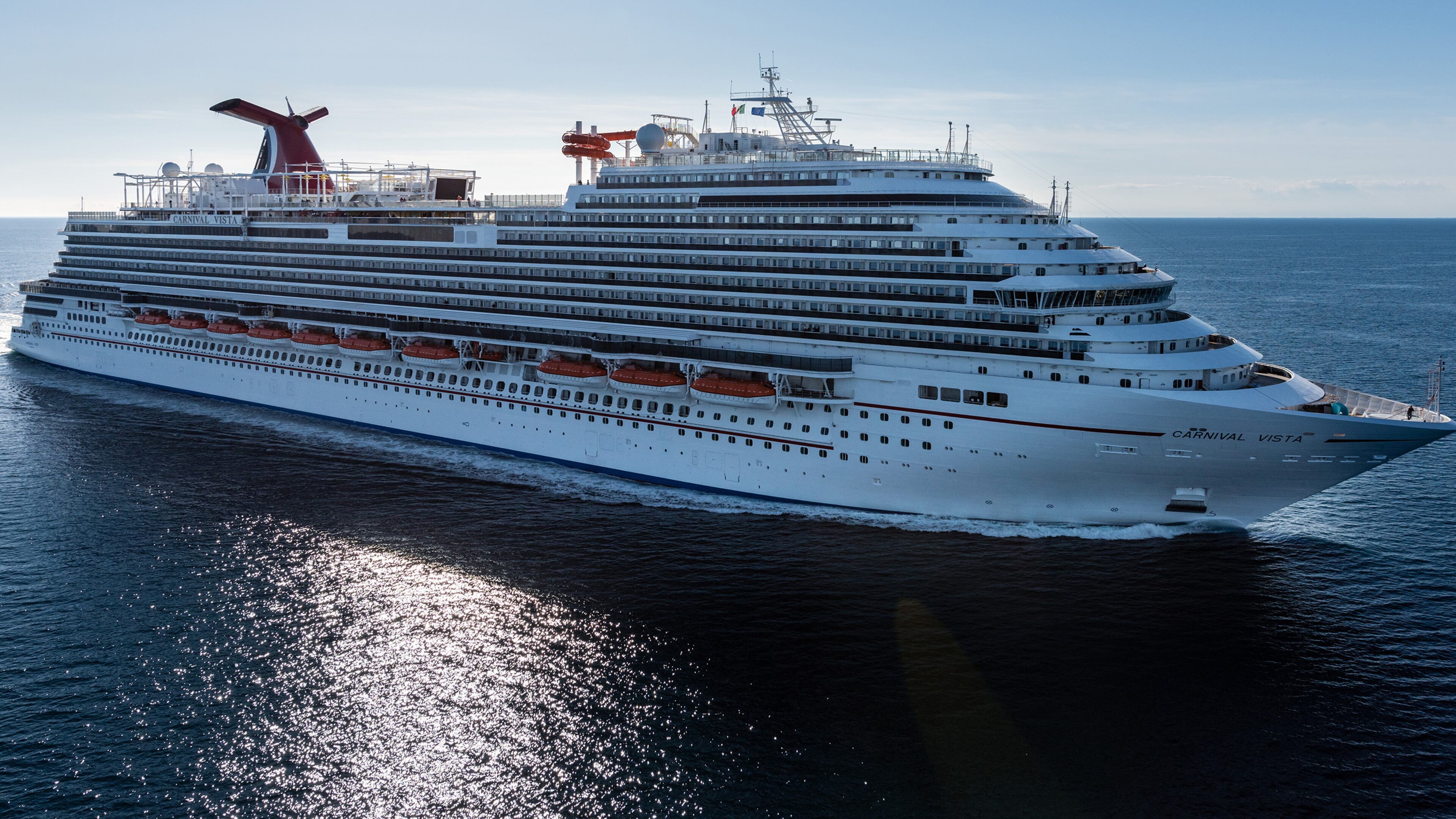 Carnival Cruise Line’s Carnival Vista during its final sea trials in the Adriatic Sea in April 2016. Crew on the Carnival Vista were found hiding intentionally hazardous food, equipment and dirty dishware from sanitation inspectors. The ship ultimately failed its inspection. (Filippo Vinardi)