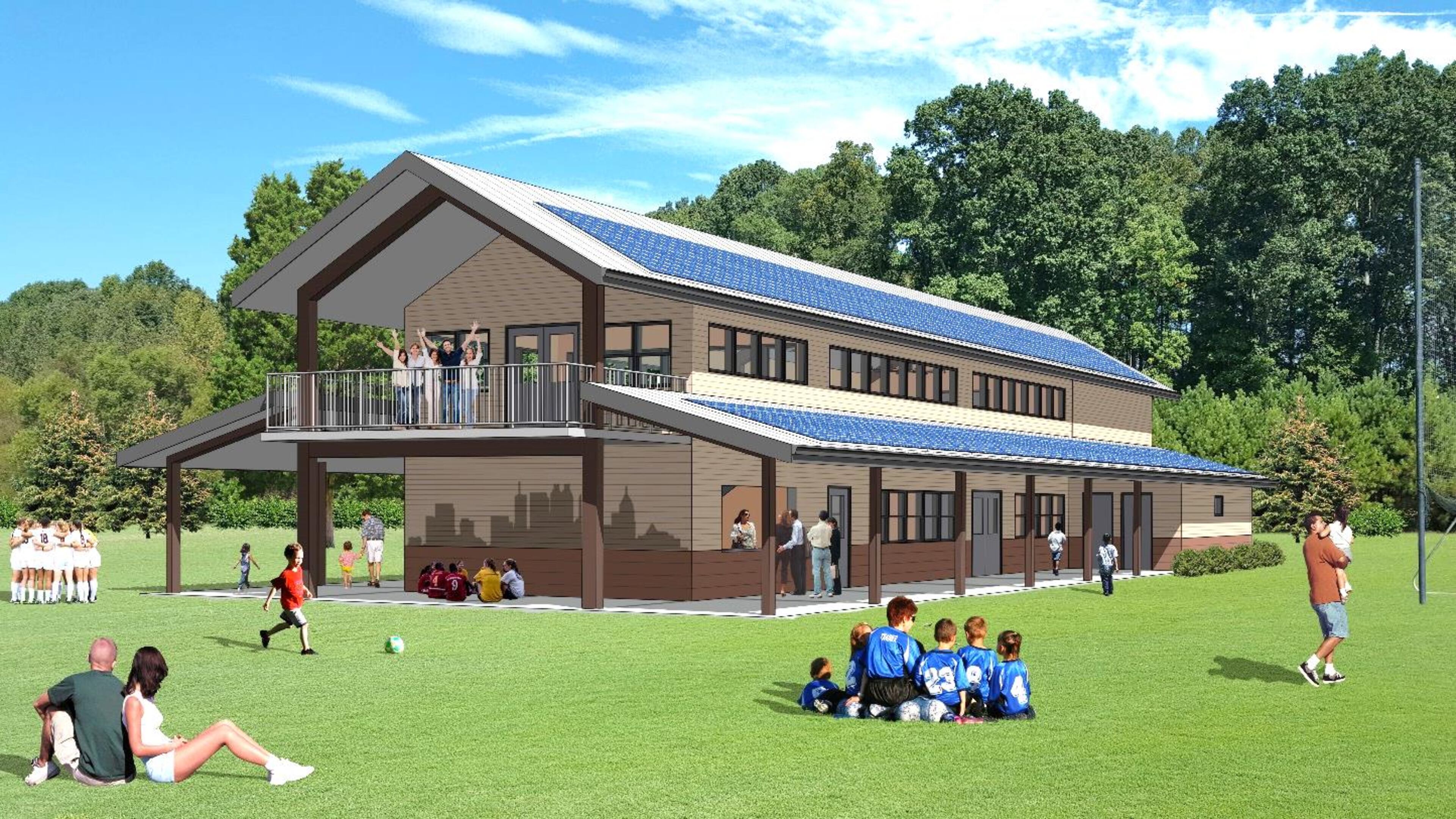 This is a rendering of what the new pavilion and classroom building at the Georgia Sports Park will look like. CONTRIBUTED