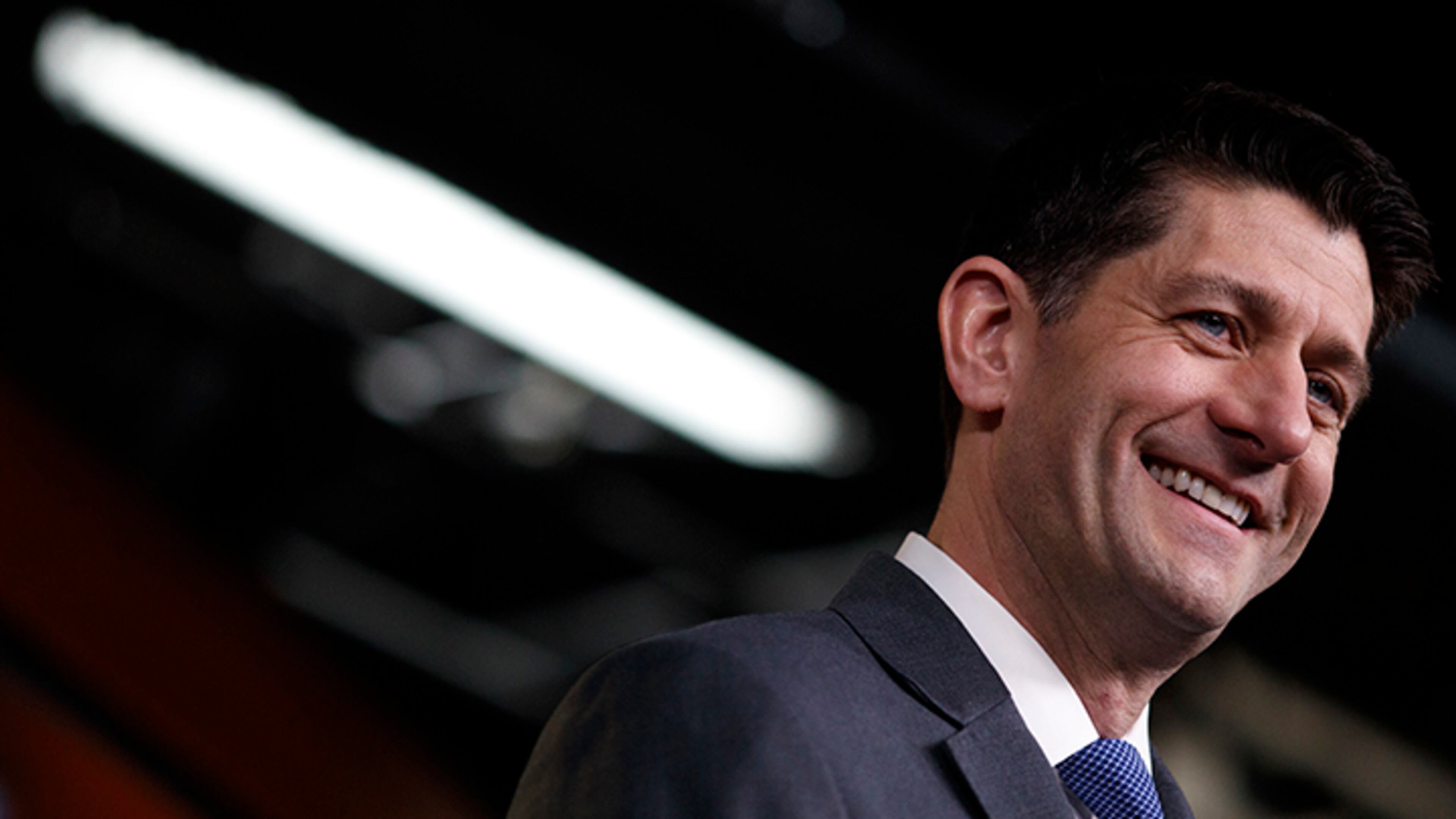 House Speaker Paul Ryan (R-Wis.) delivers remarks during a news conference on Capitol Hill in Washington, March 22, 2018. The House on Thursday gave swift approval to a $1.3 trillion spending bill that would fund the government through September, shaking off the objections of its most conservative members and voting less than 24 hours after the 2,232-page document was unveiled.