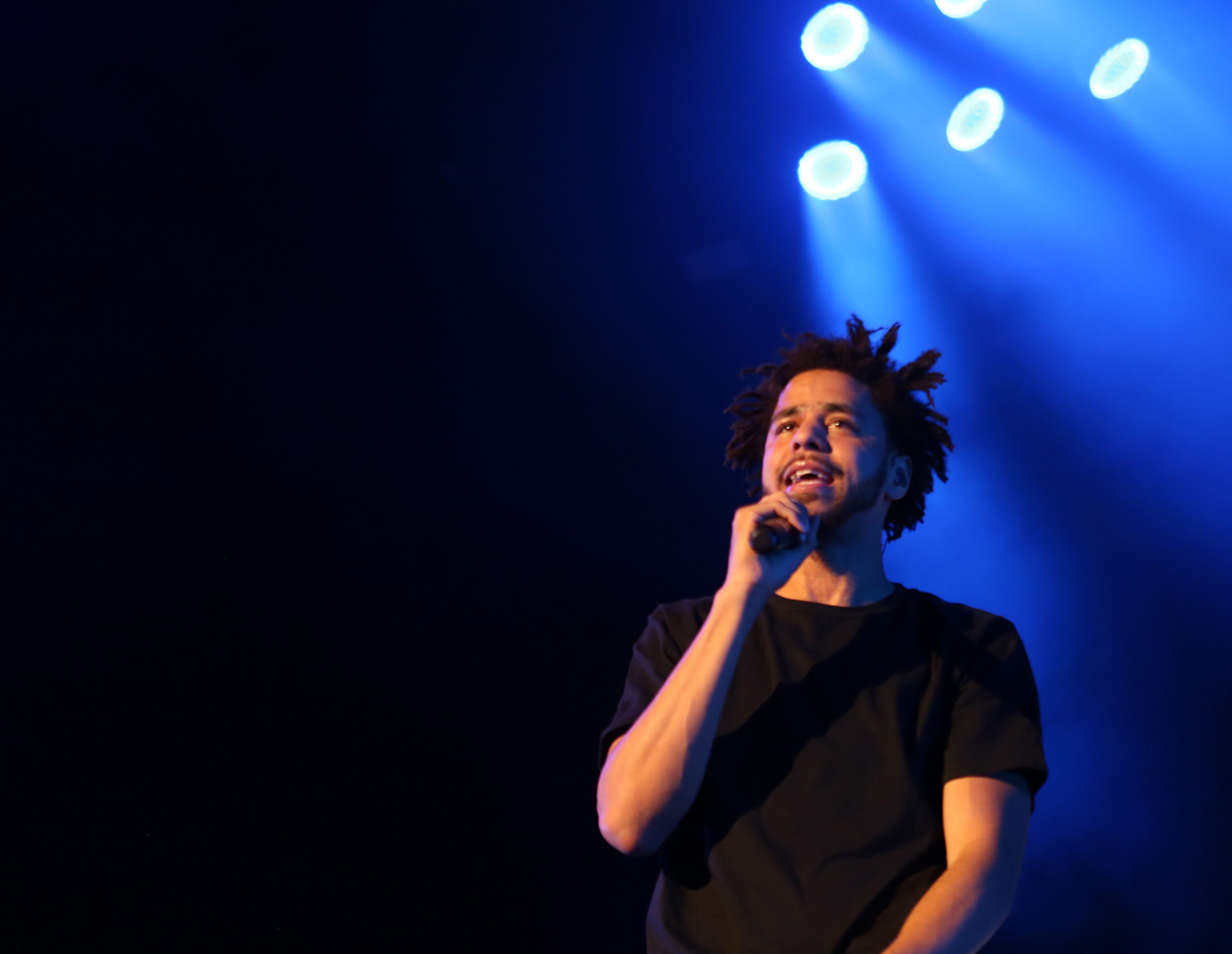 ATLANTA - Hip-hop recording artist J. Cole (Jermaine Lamarr Cole) brings his "Forest Hills Drive Tour", in support of his third studio album, "2014 Forest Hills Drive" to Aaron's Amphitheatre at Lakewood on Saturday, Aug. 15, 2015 in Atlanta. Special guest artists opening for J. Cole included R&B singer Jeremih, and hip-hop artists Big Sean and West Coast rapper YG (Young Gangsta). (Akili-Casundria Ramsess/Special to the AJC)